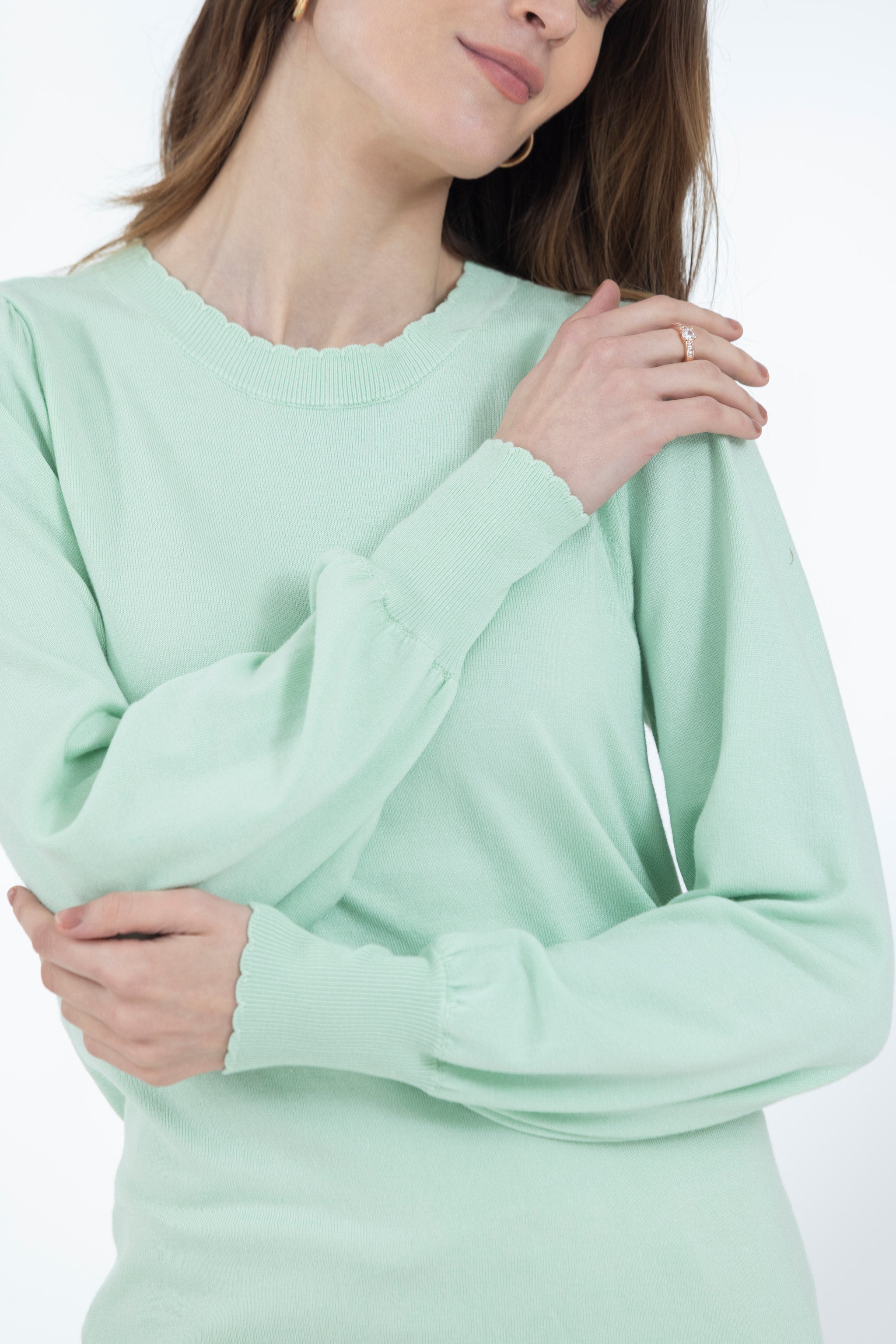 Mist Green Light Knit Pullover