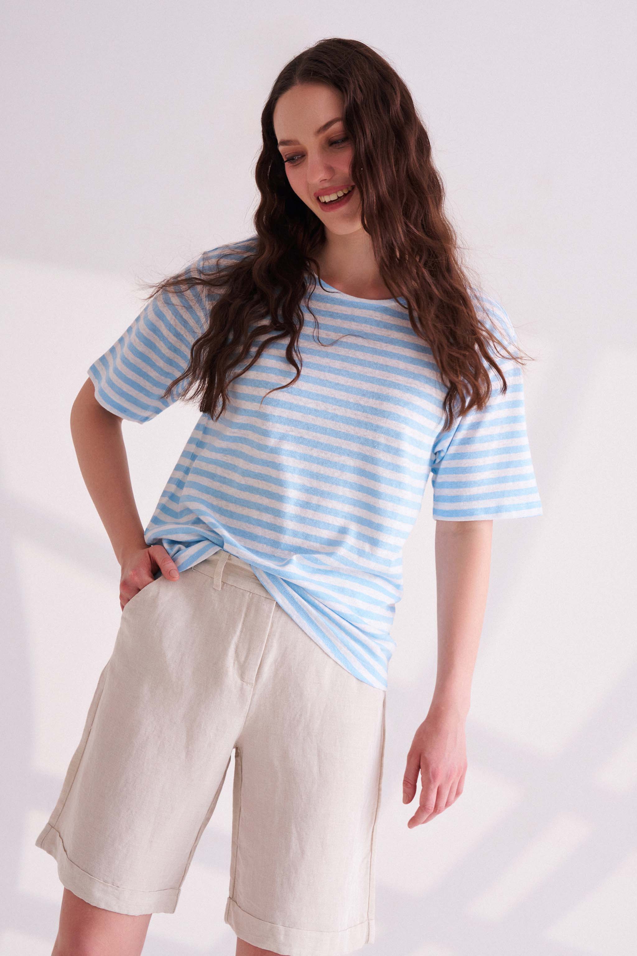 Blue & White Striped T-Shirt