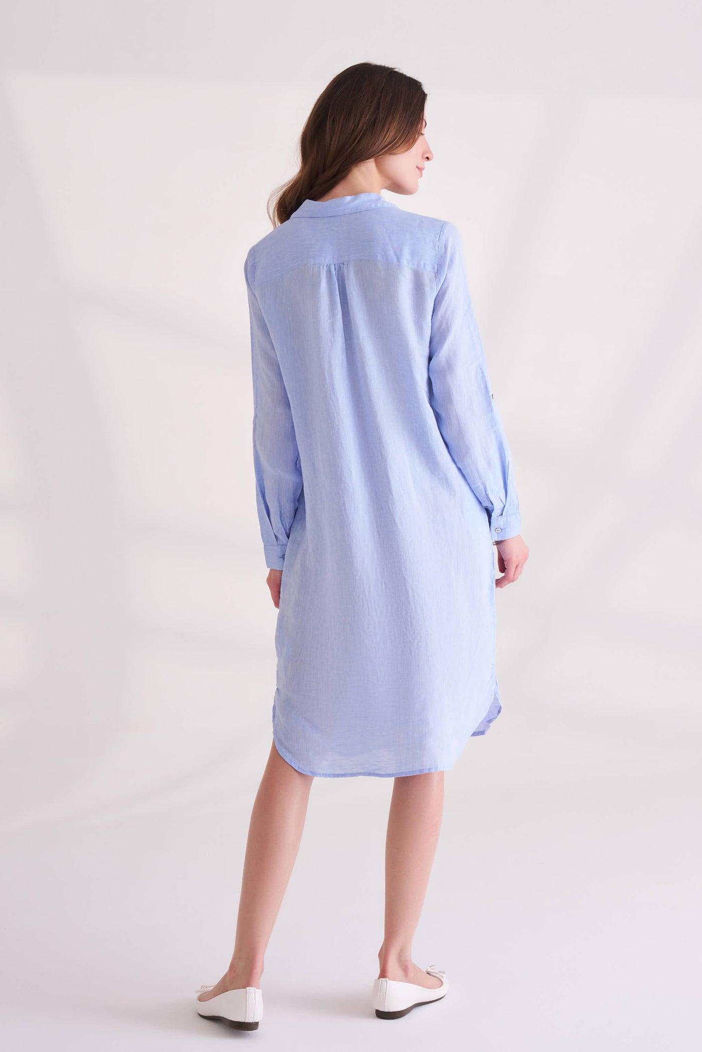 Chambray Blue Linen Dress