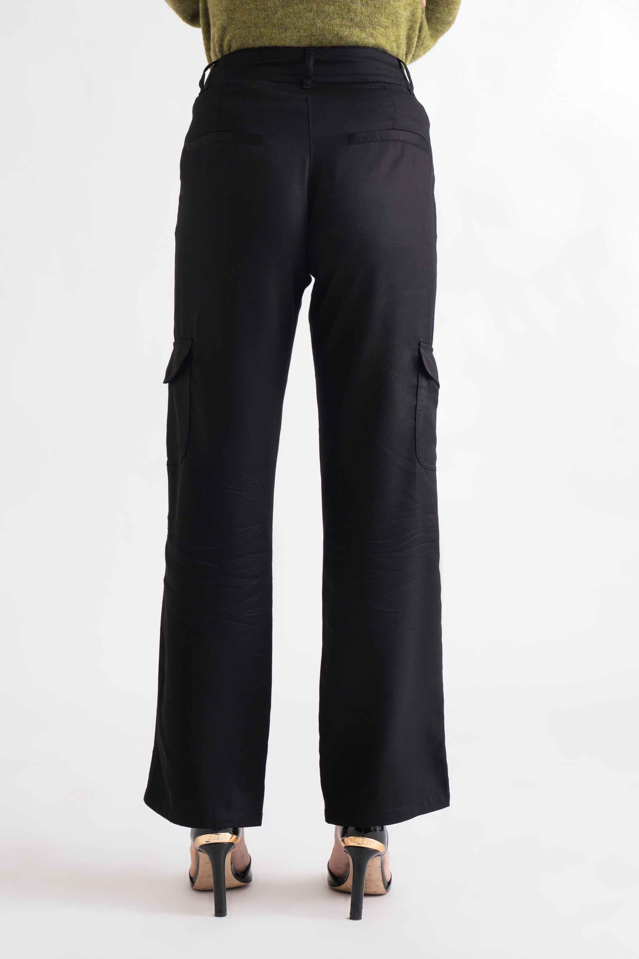 Black Casual Cargo Pants