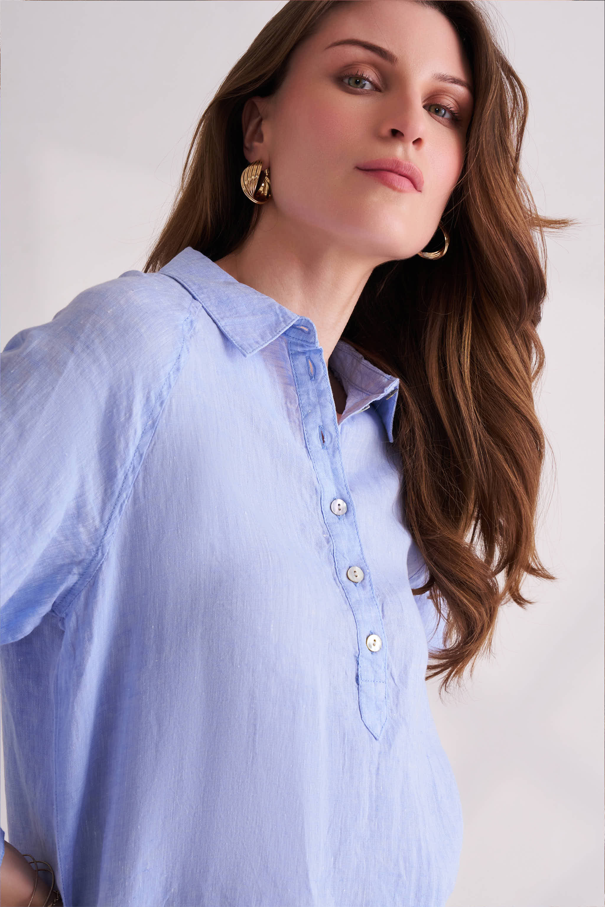 Chambray Blue Linen Shirt