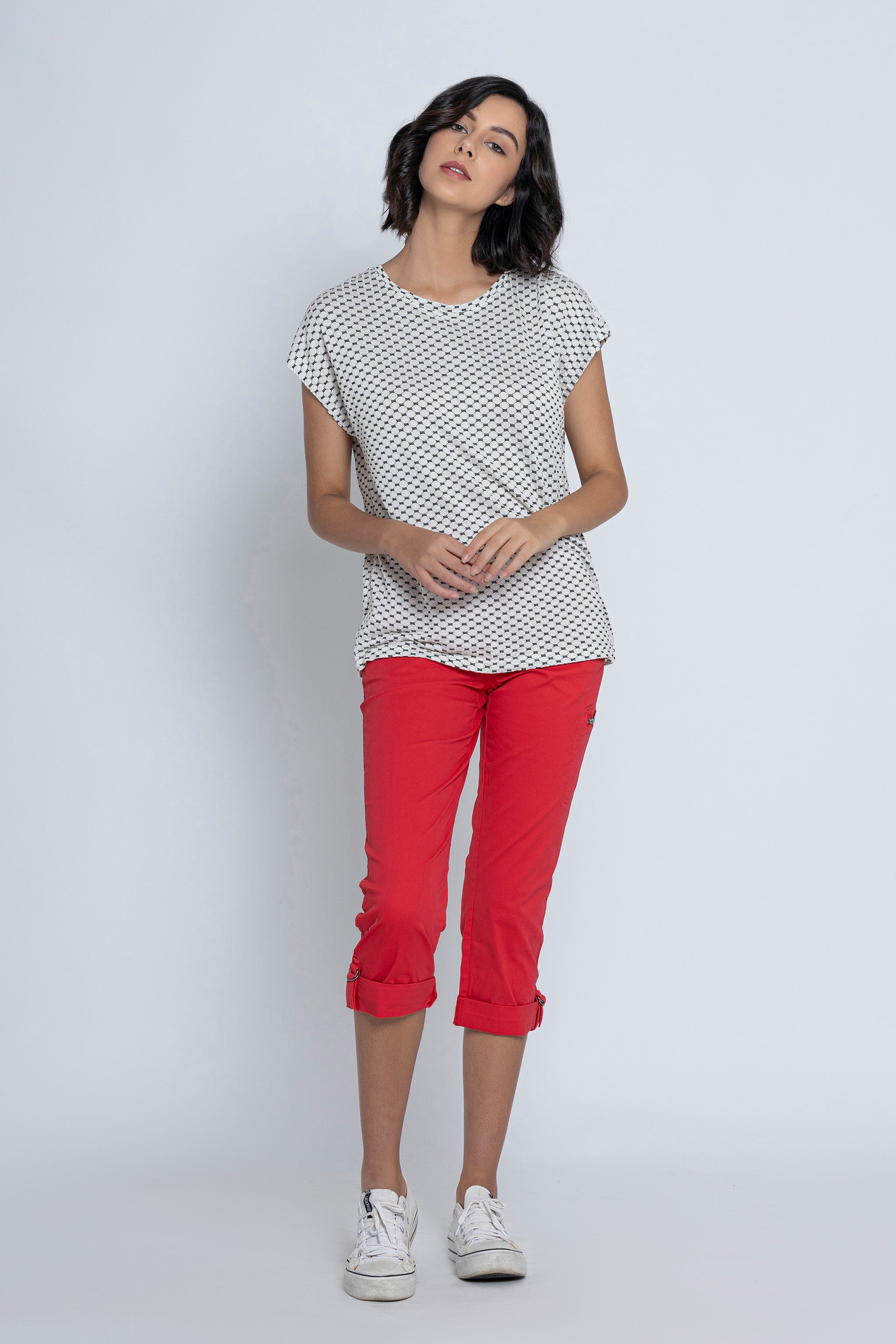 True Red Casual Capri
