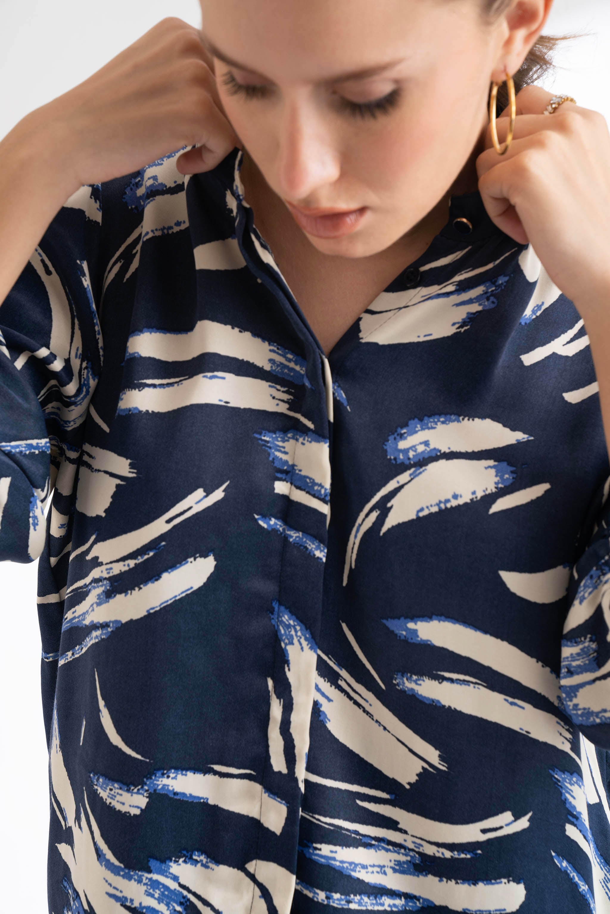 Navy Printed Shirt