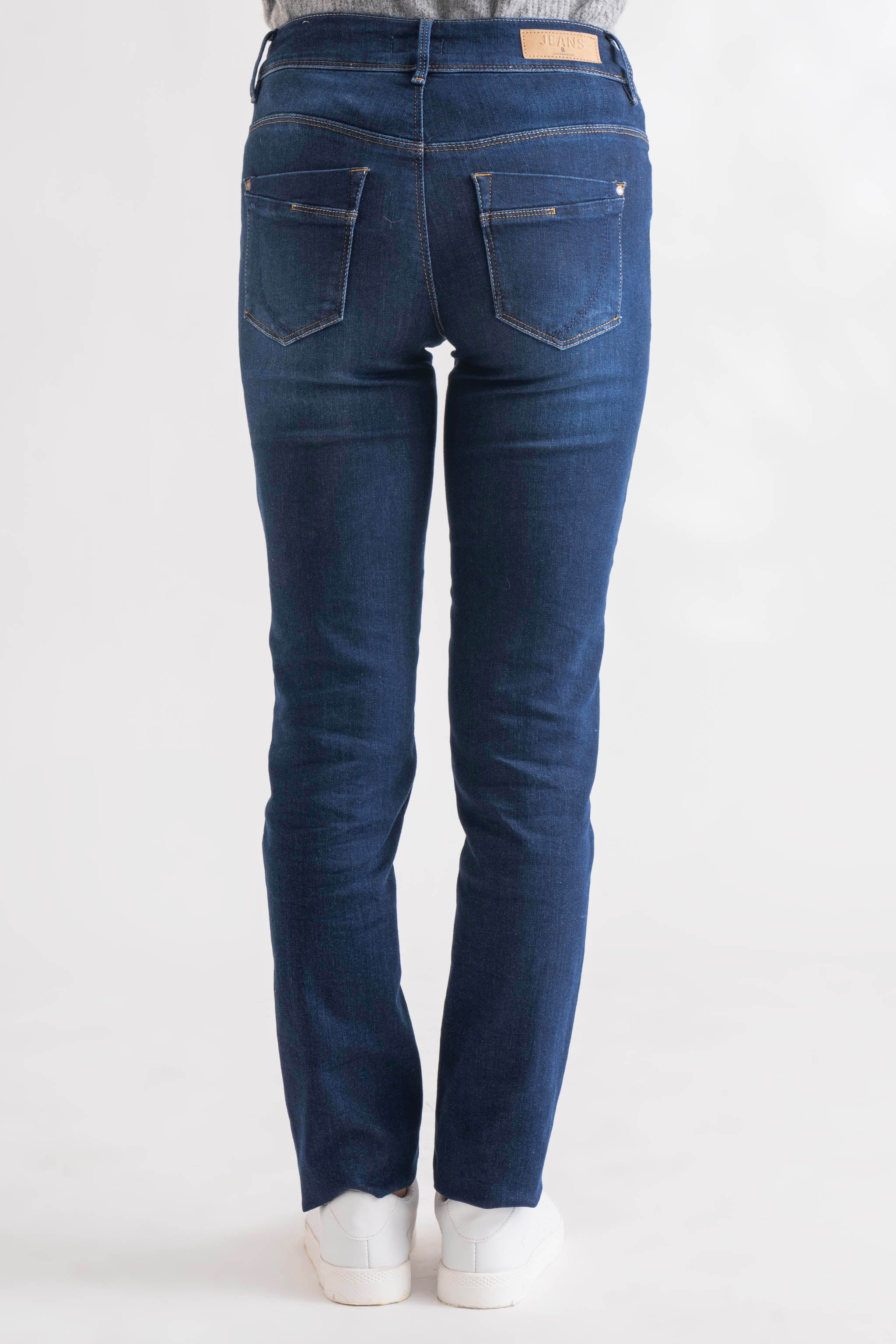 Dark Blue Hannah  Straight Legs Jeans