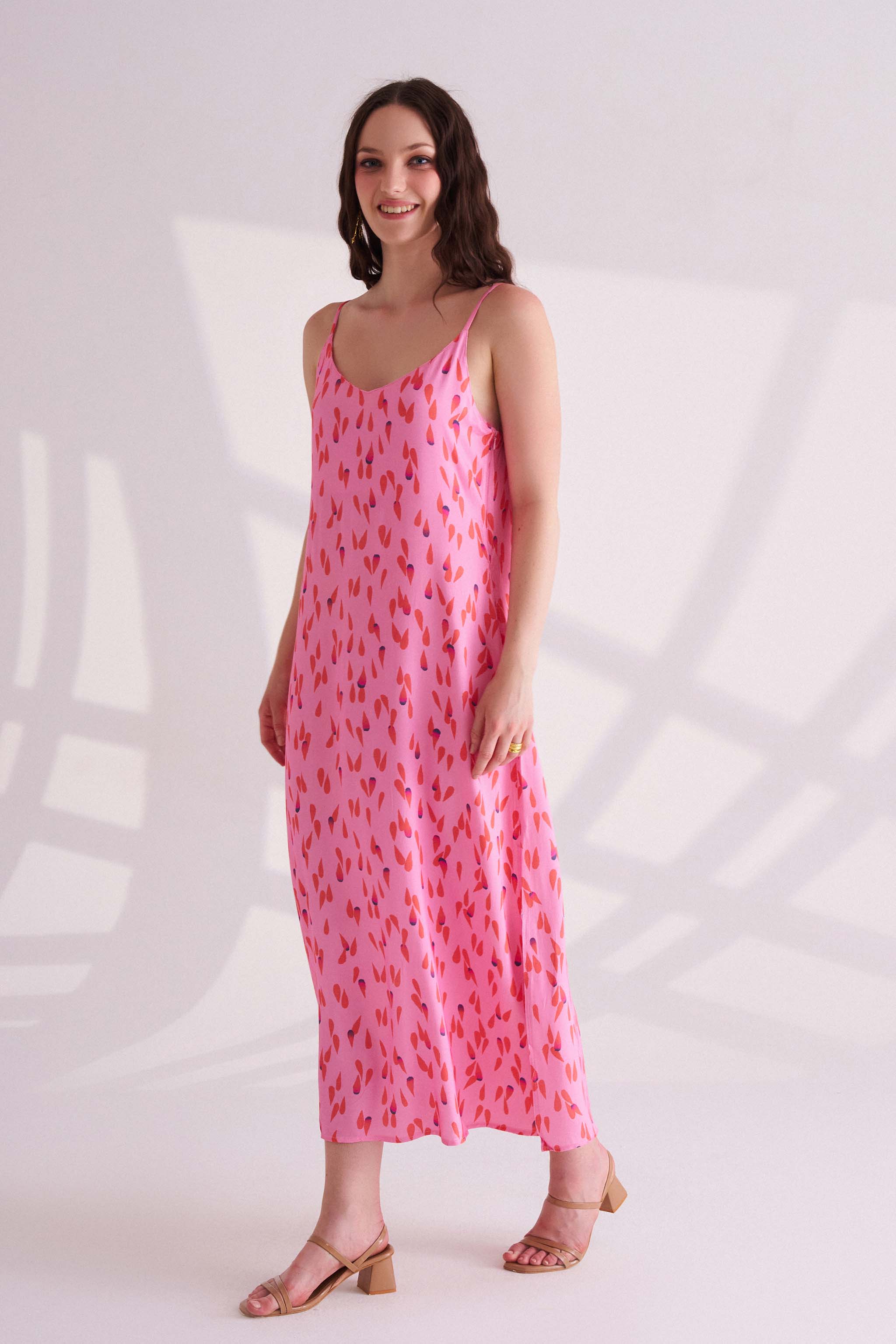 Light Pink Printed Slip Dress