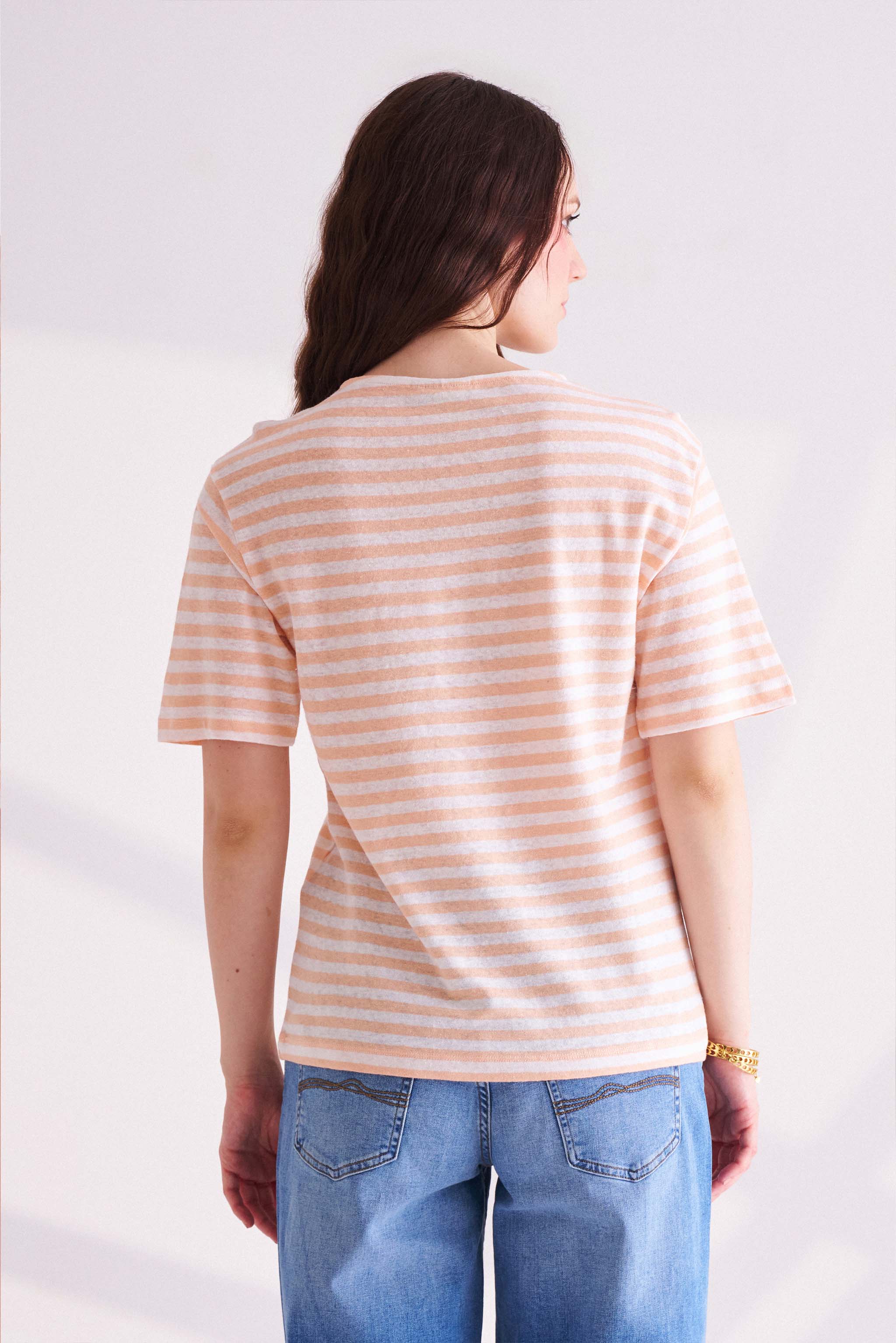 Orange & White Striped T-Shirt