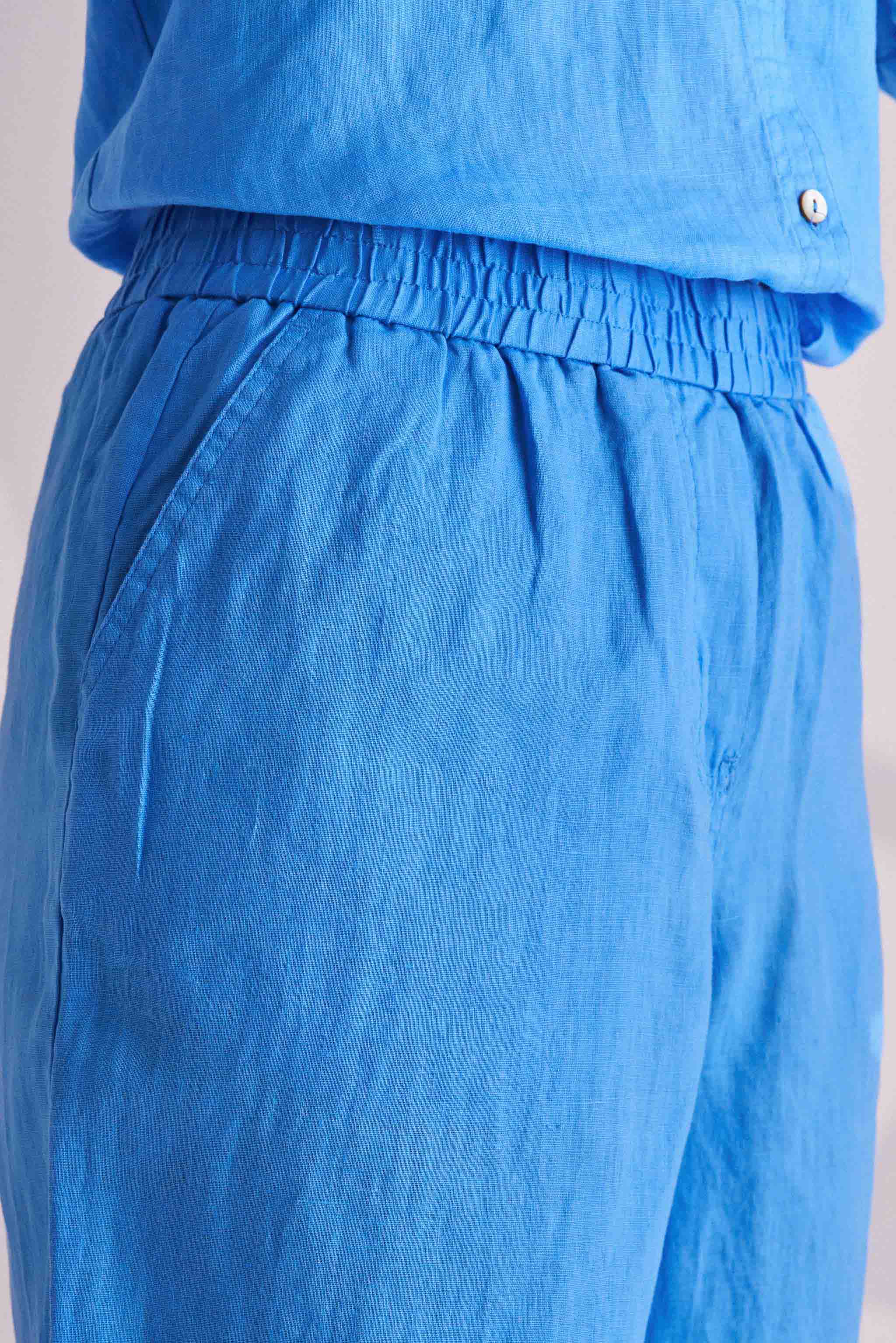 Light Blue Linen Shorts