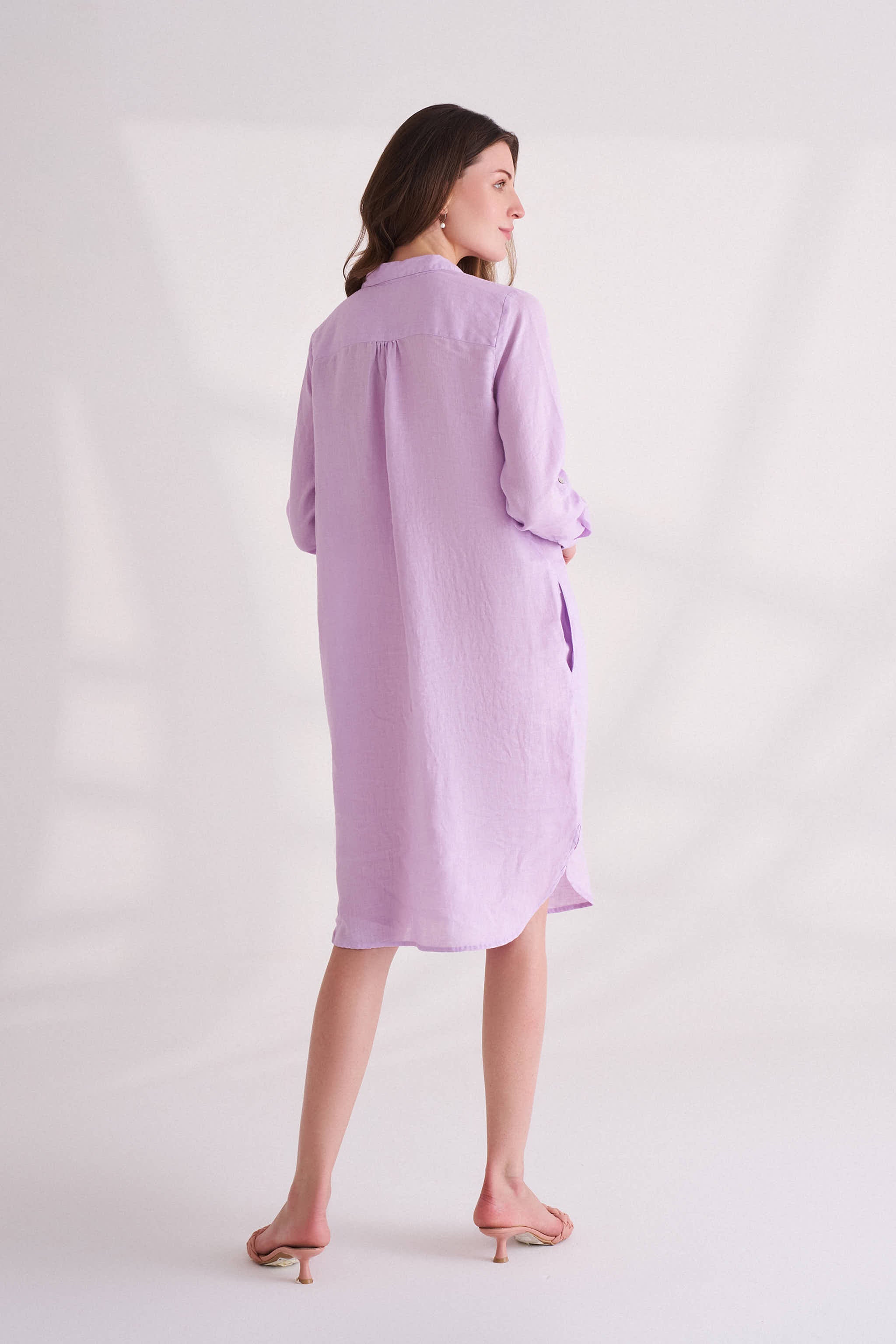 Orchid Bloom Linen Dress