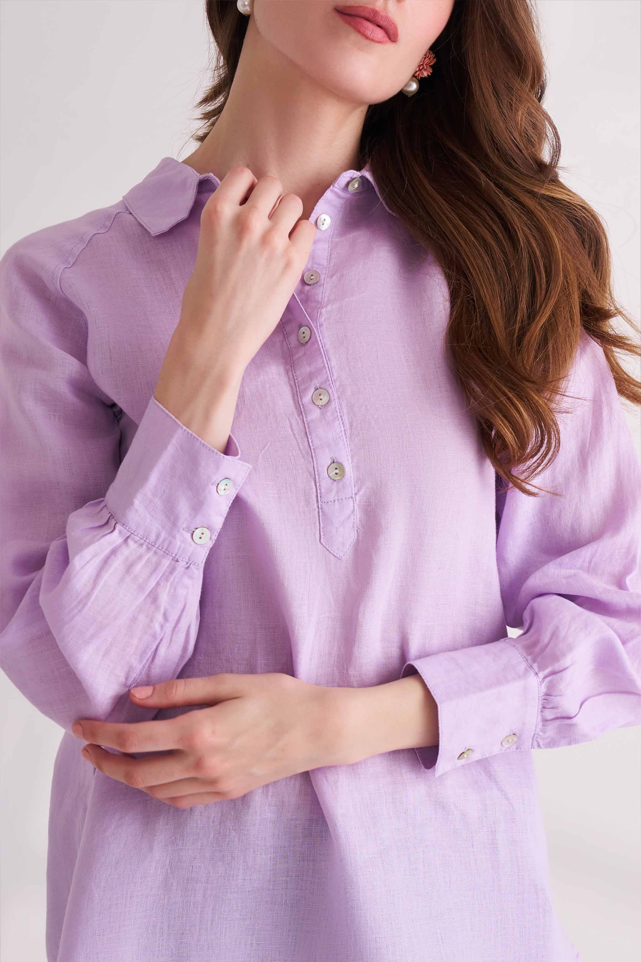 Orchid Bloom Linen Shirt