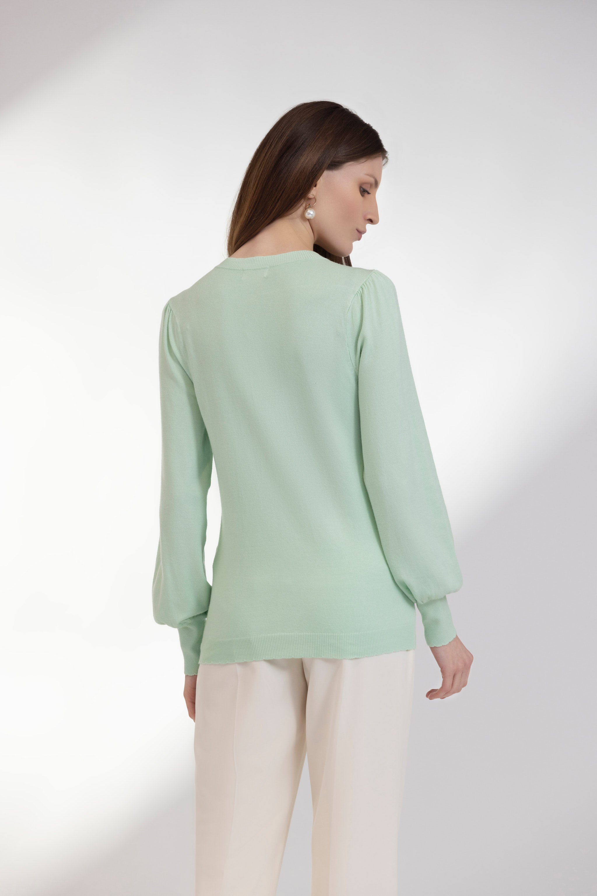 Mist Green Light Knit Cardigan