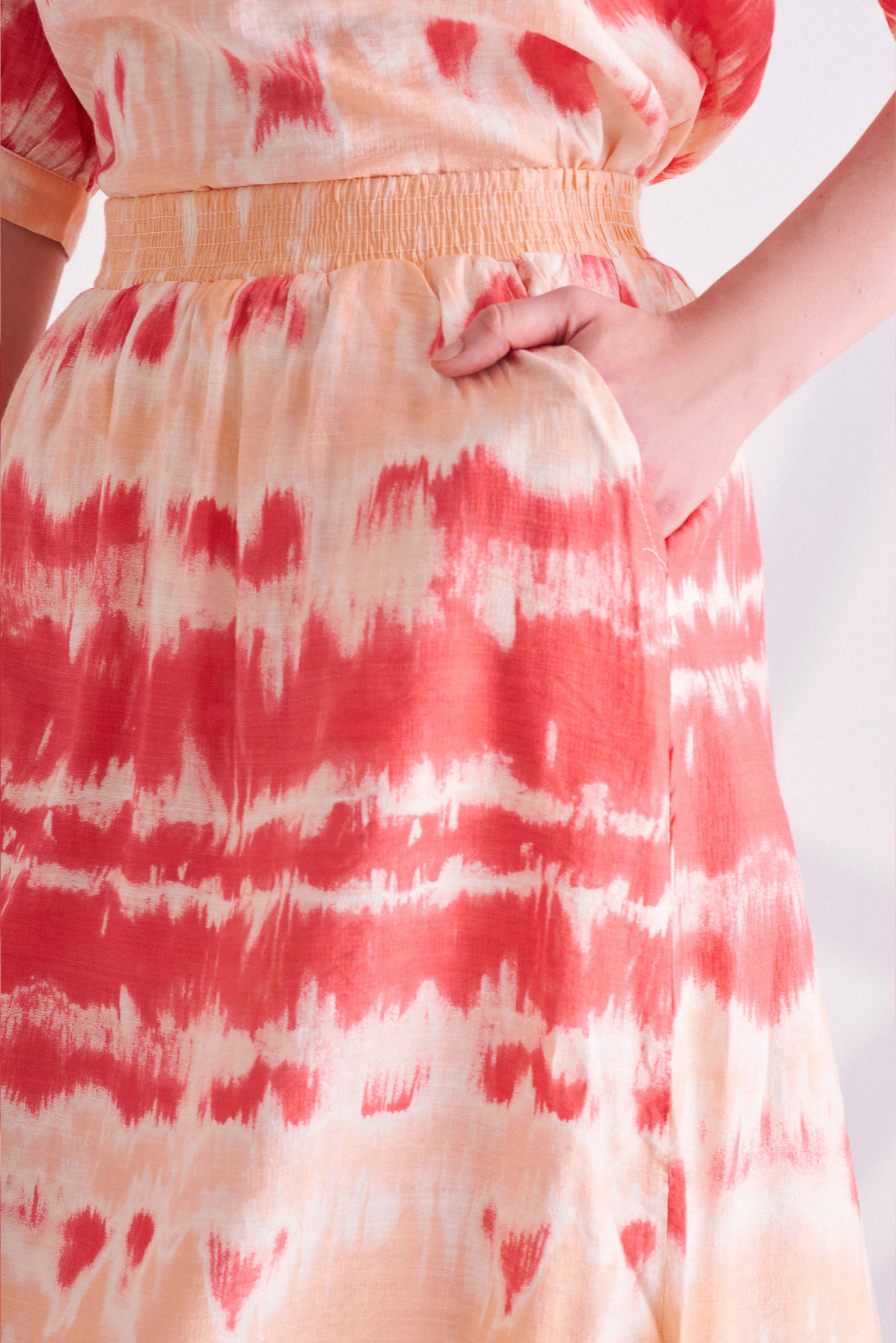 Burnt Orange Tie & Dye Skirt