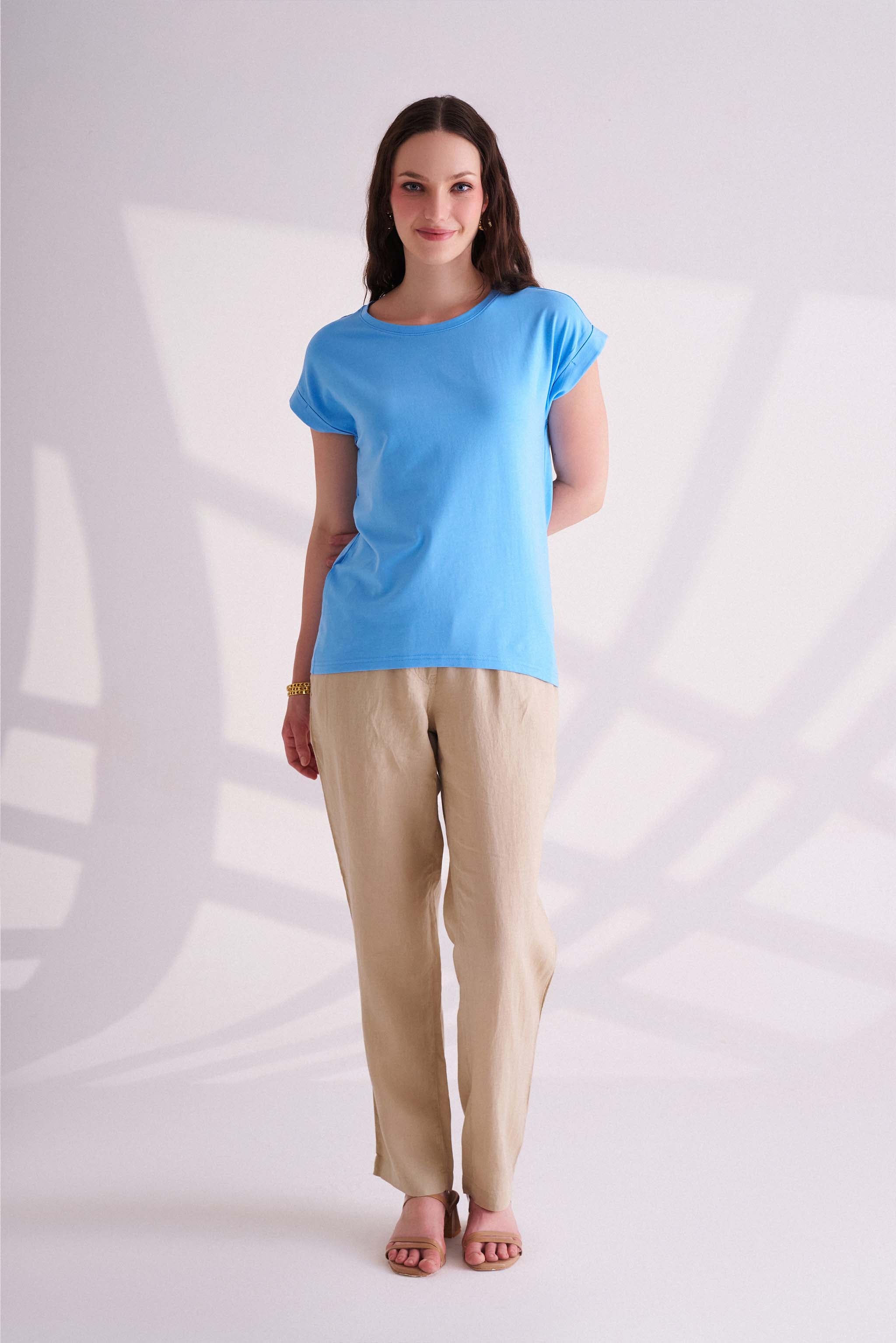 Powder Blue Short Sleeves T-Shirt