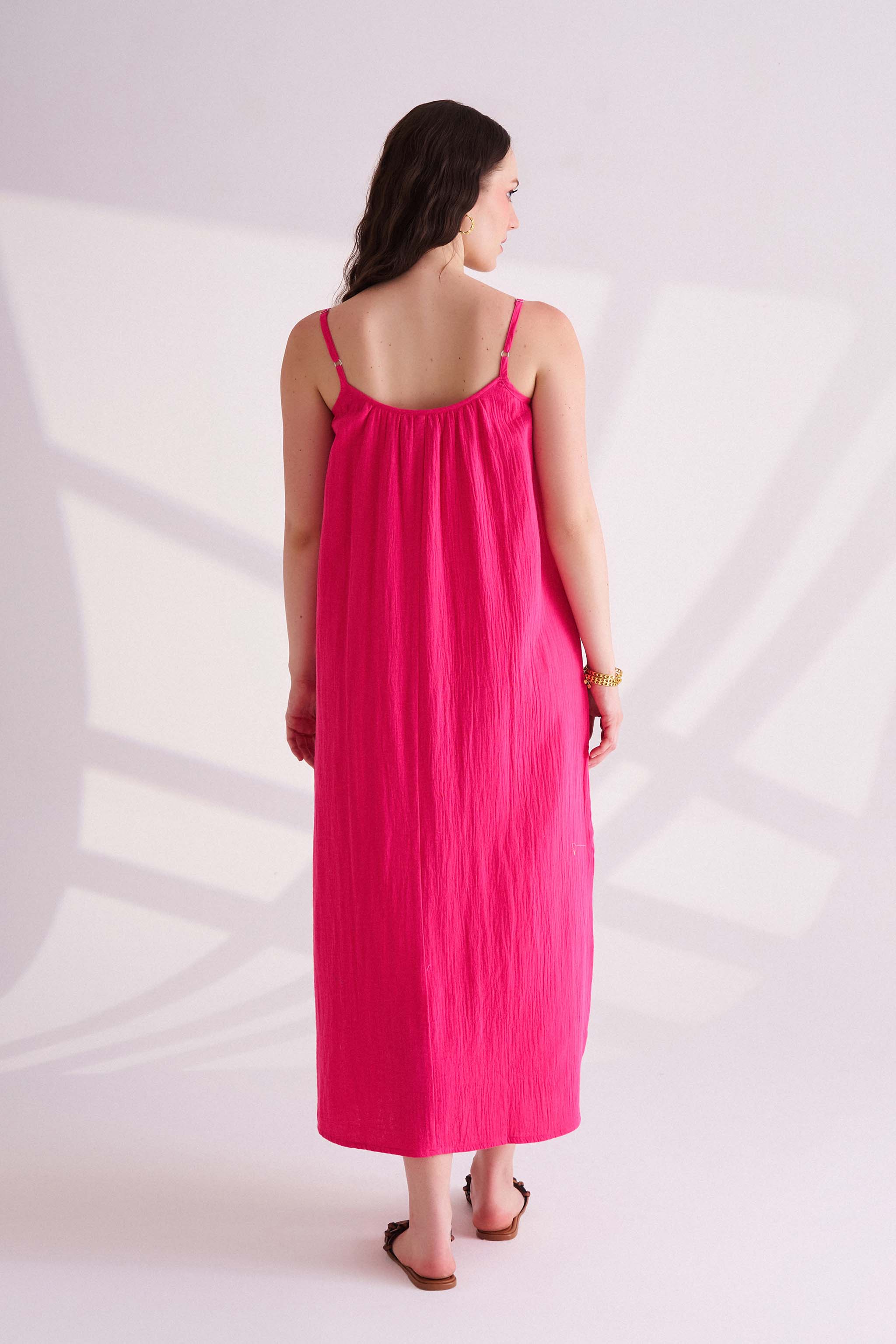 Dark Pink Cotton Slip Dress