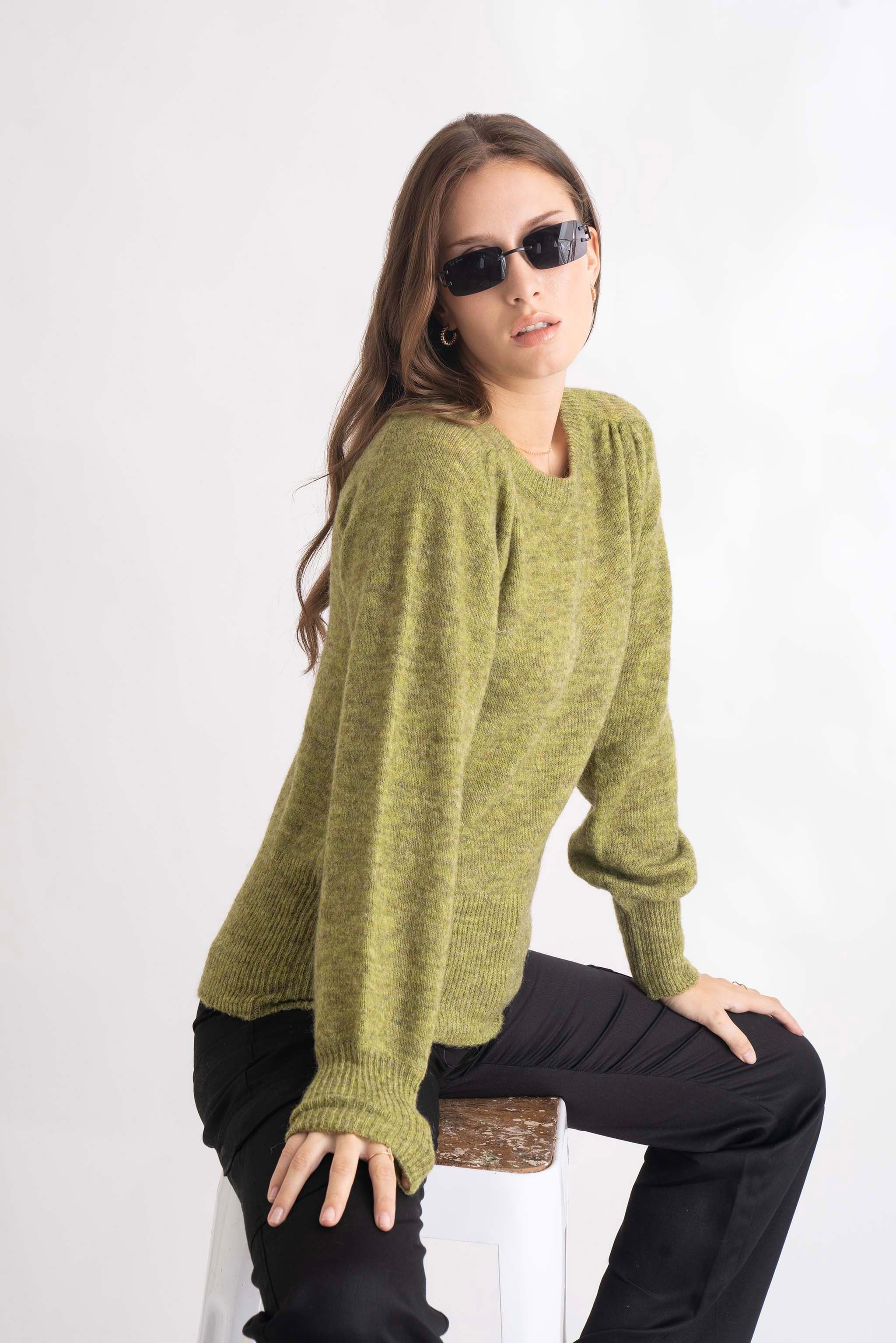 Green Melange Pullover Heavy