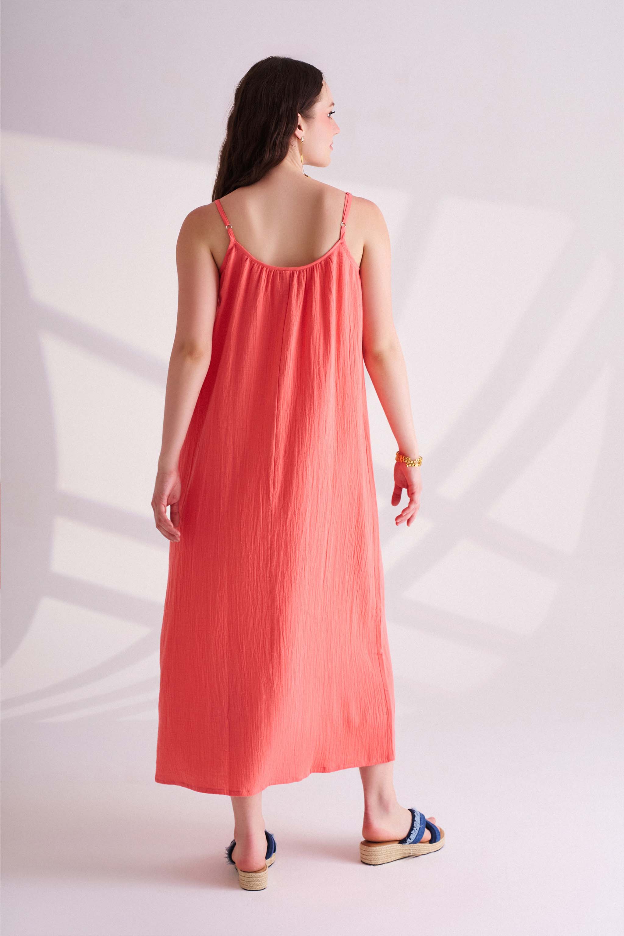 Orange Cotton Slip Dress