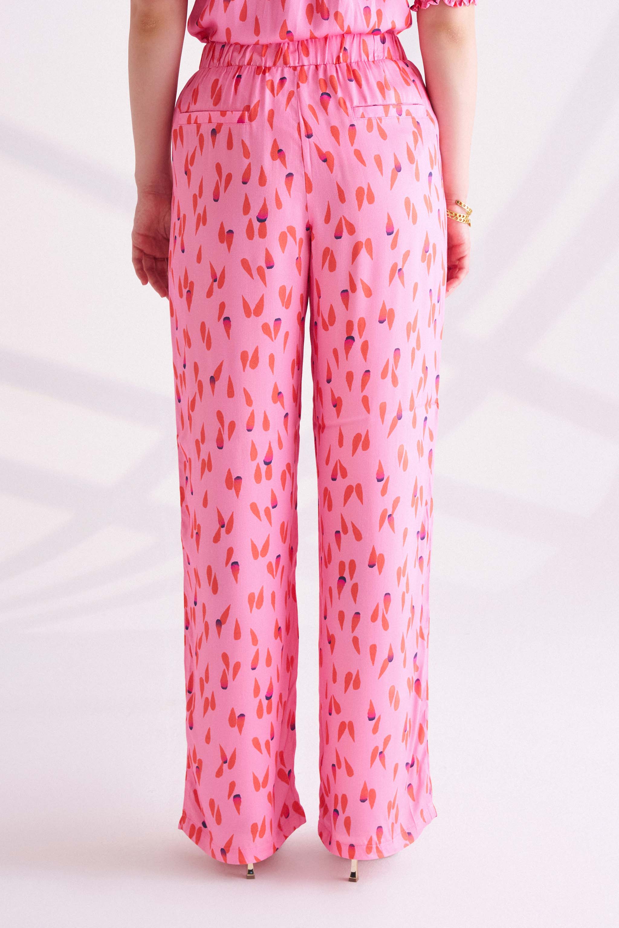 Light Pink Printed Pants