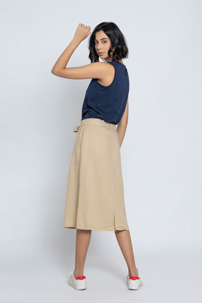 Beige A-Line Skirt