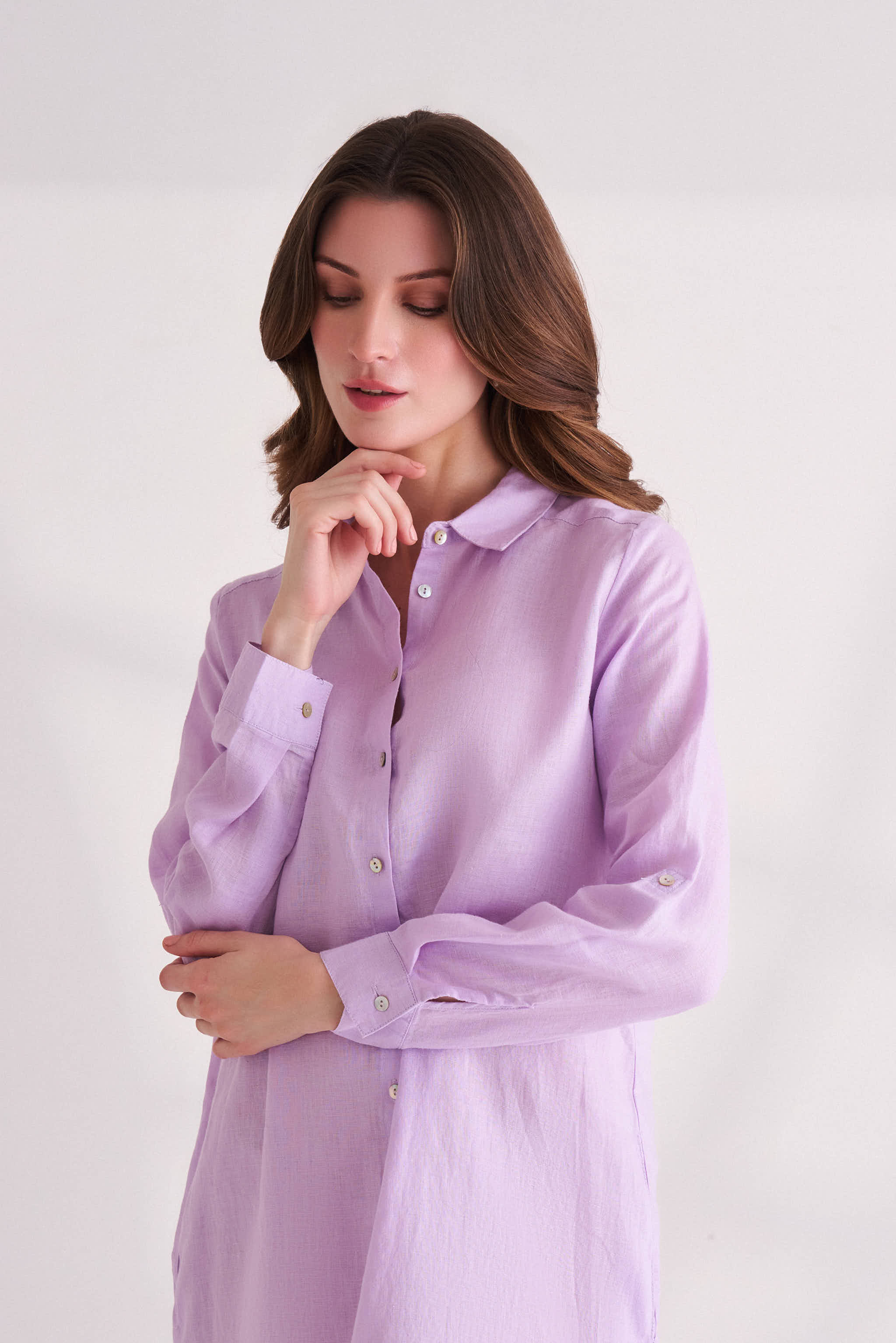 Orchid Bloom Linen Dress