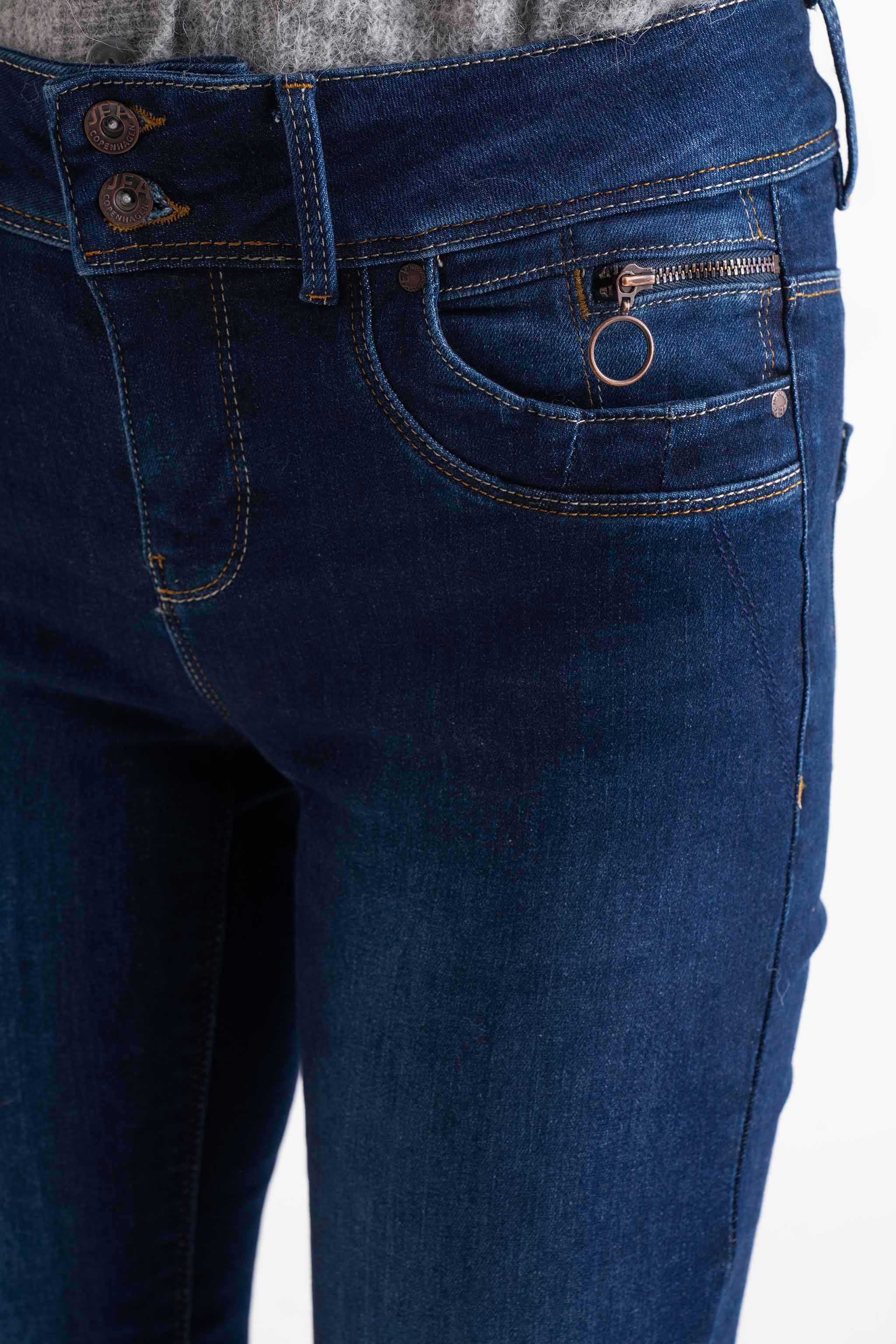 Dark Blue Hannah  Straight Legs Jeans