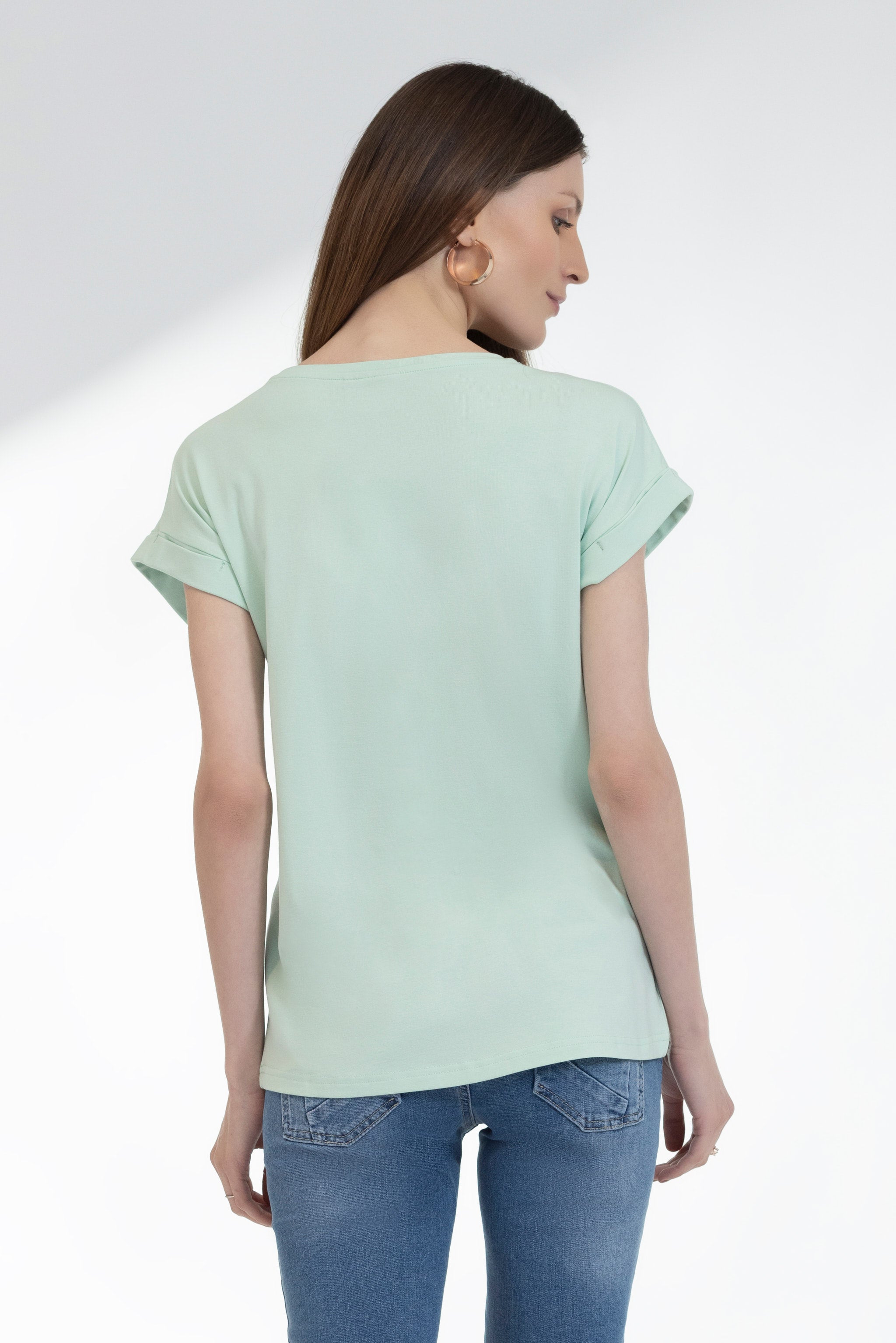 Mist Green Sleeveless T-Shirt