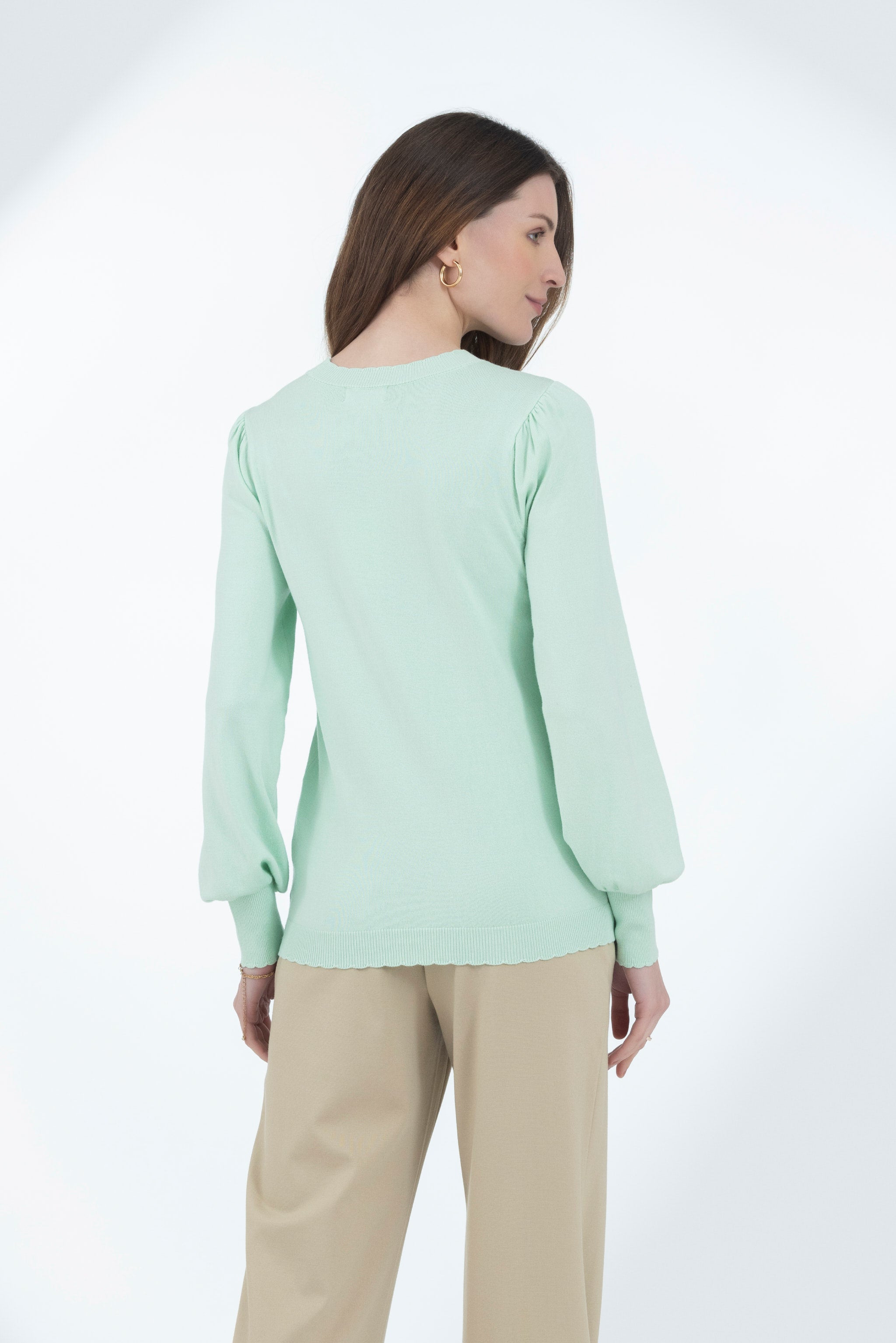 Mist Green Light Knit Pullover