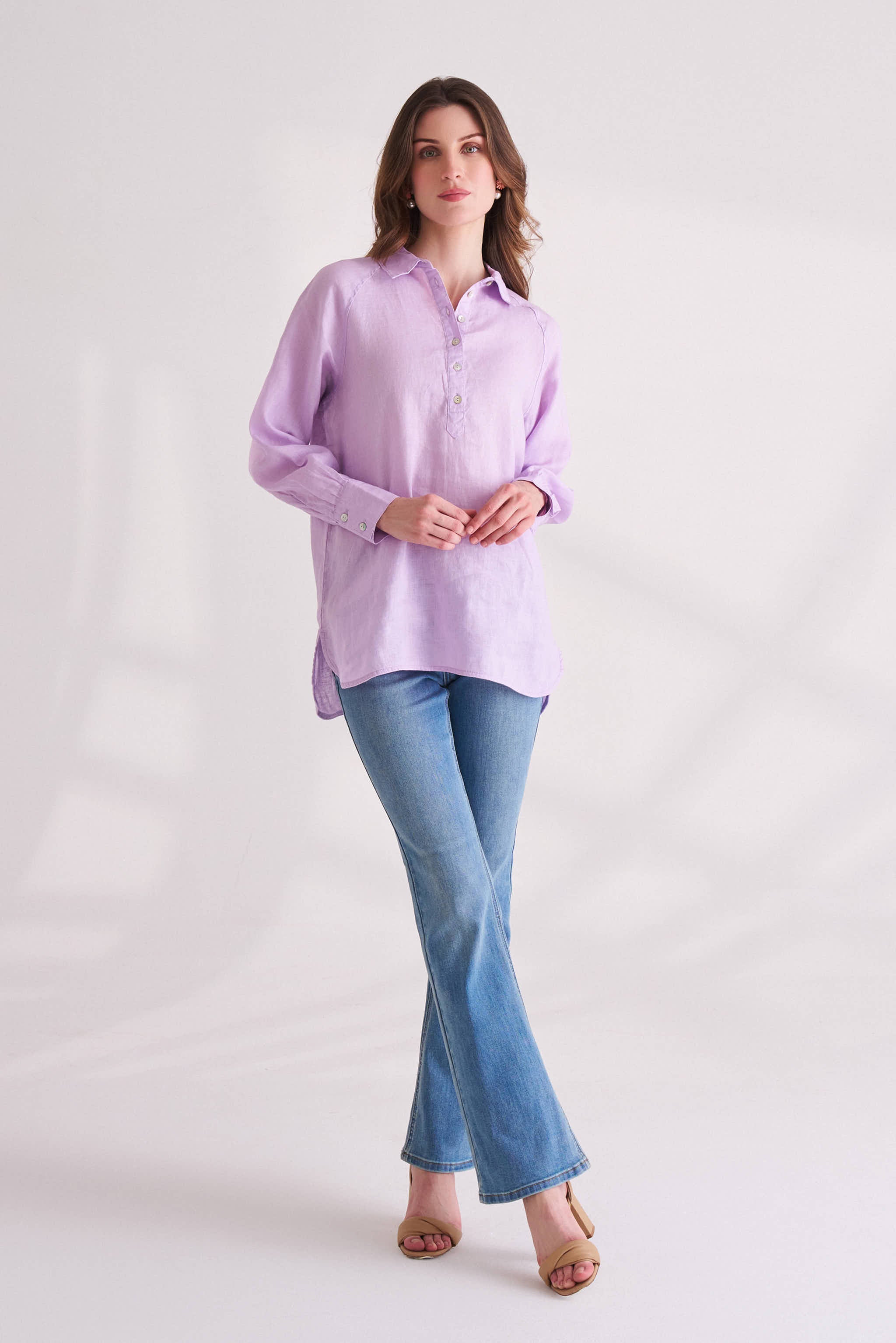 Orchid Bloom Linen Shirt