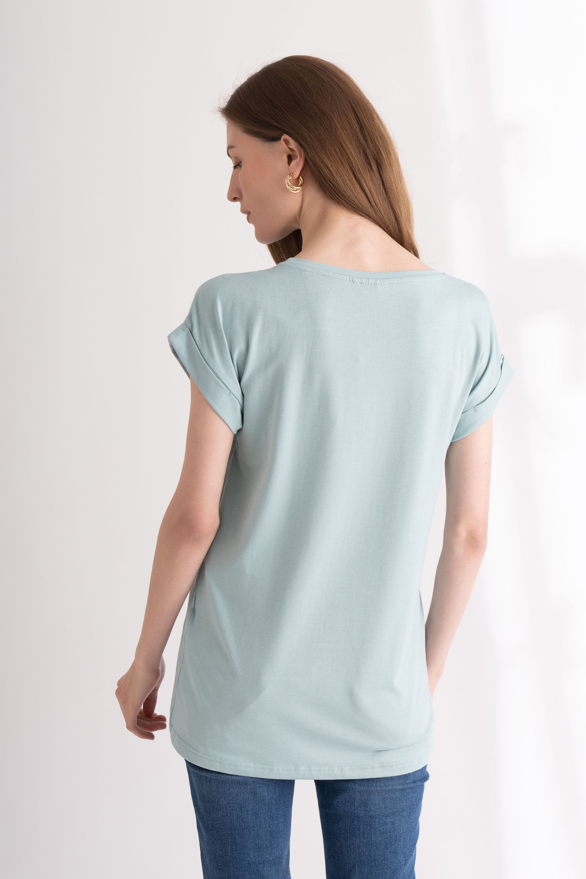 Sea Green T-shirt with cap sleeve