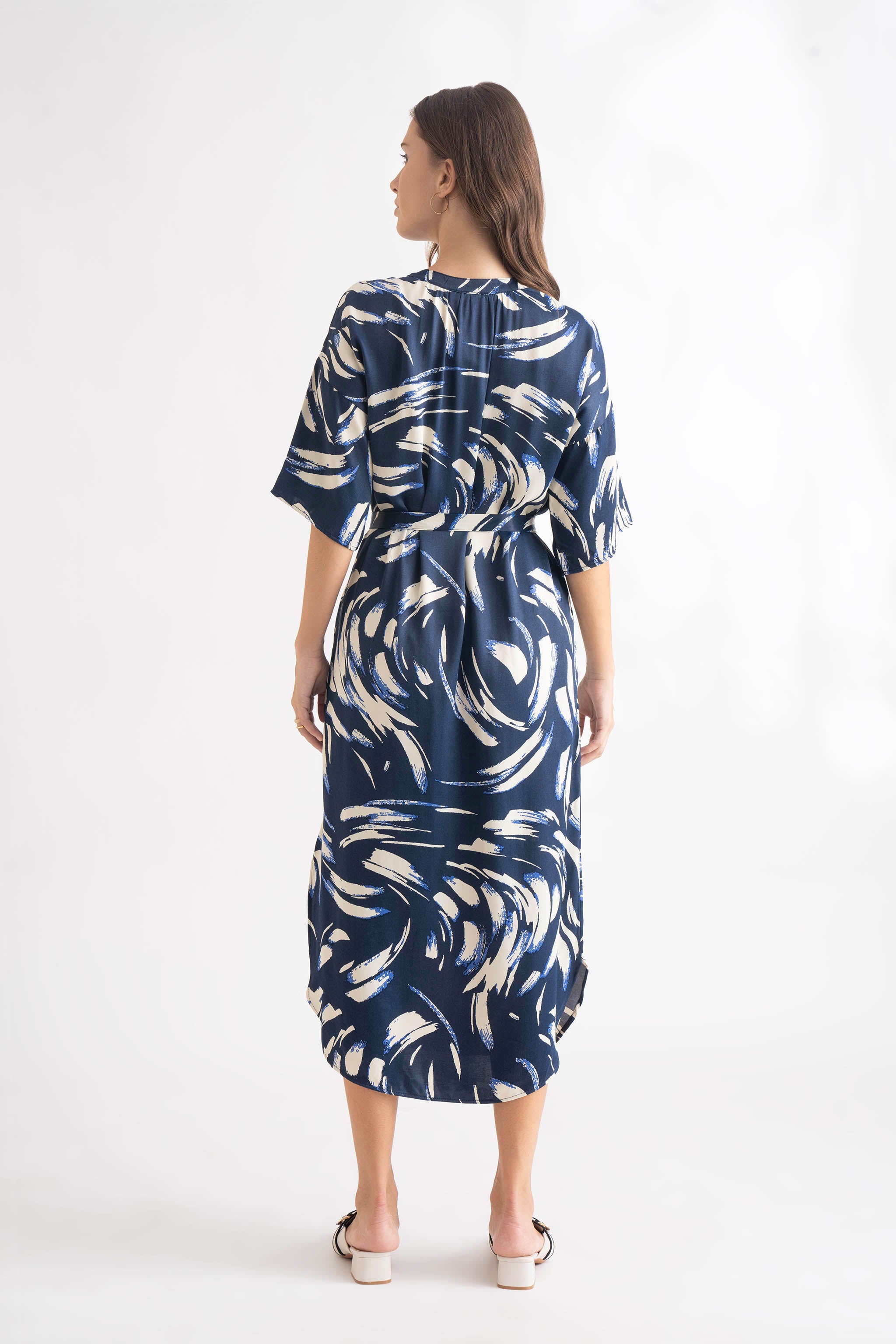 Navy Printed Dress