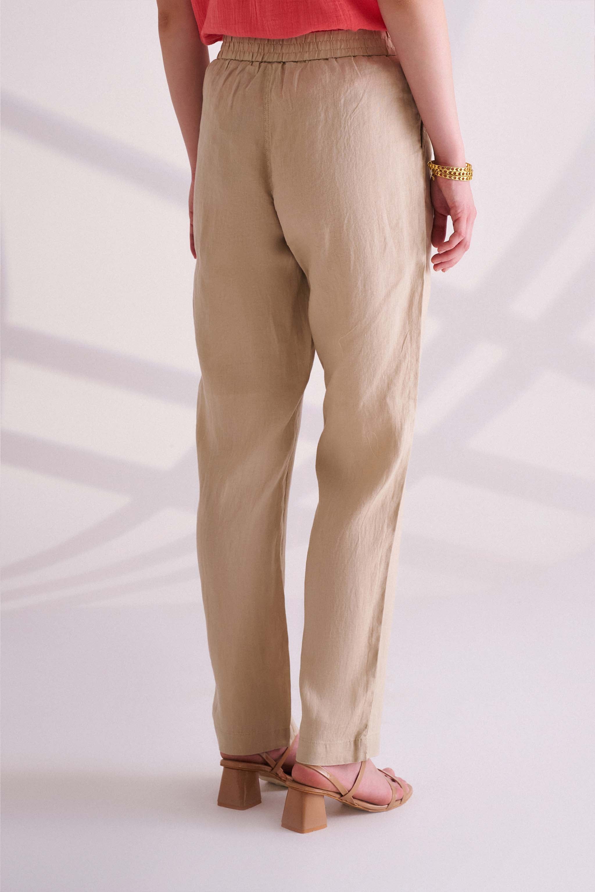 Beige Linen Pants