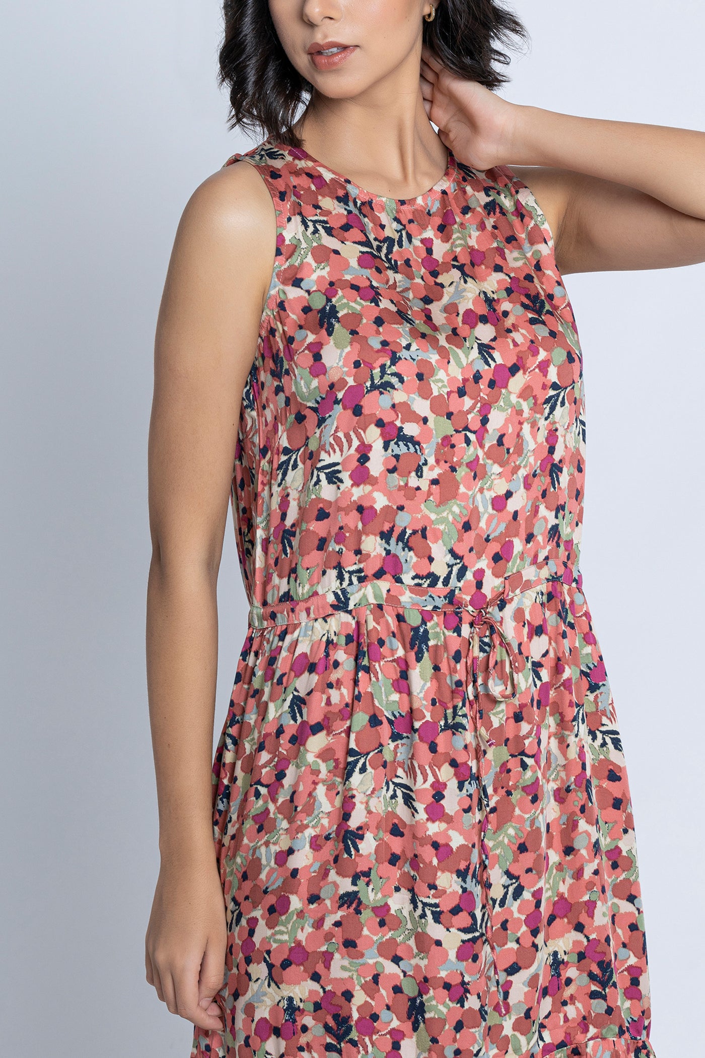 Floral Printed Sleeveless Dress