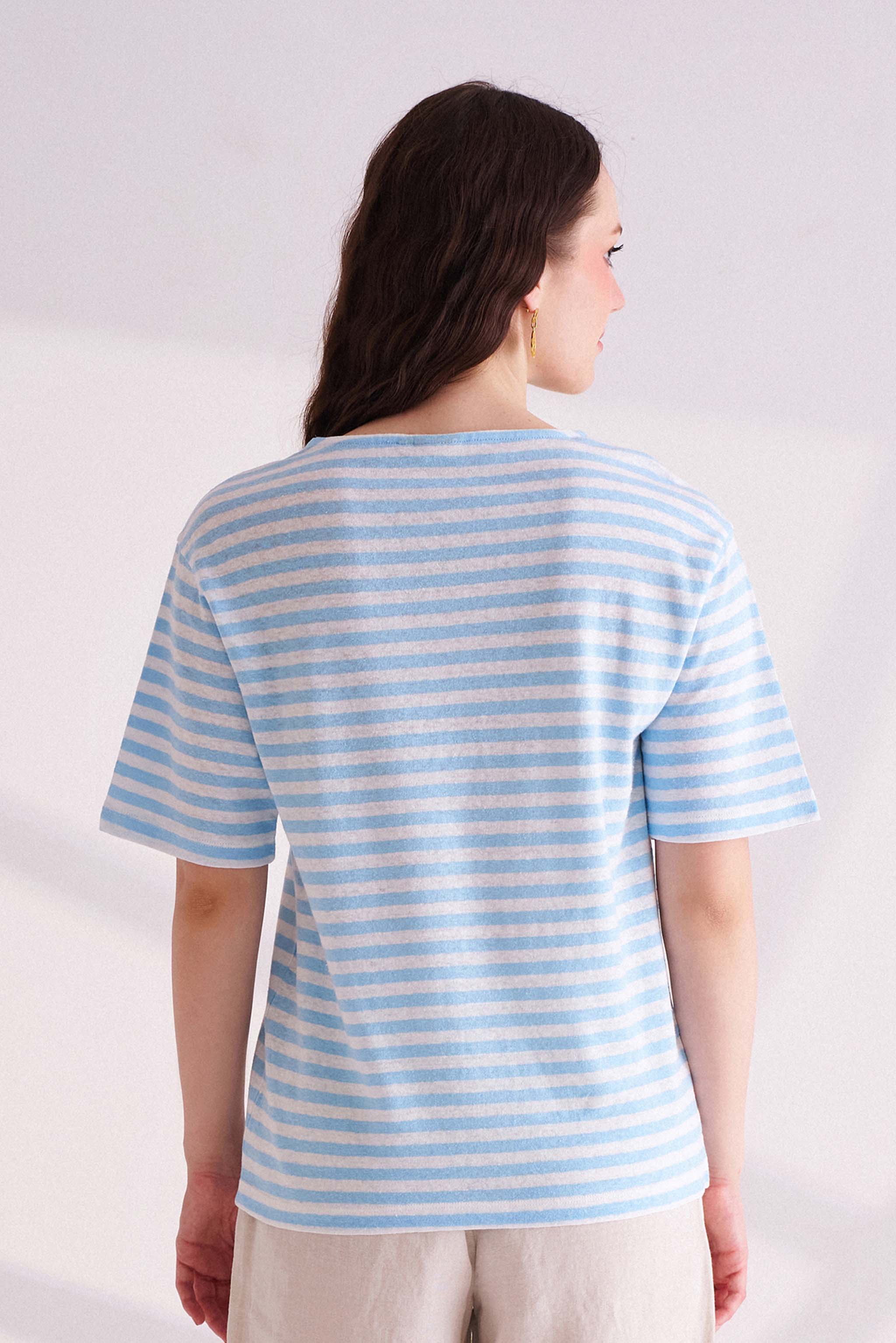 Blue & White Striped T-Shirt