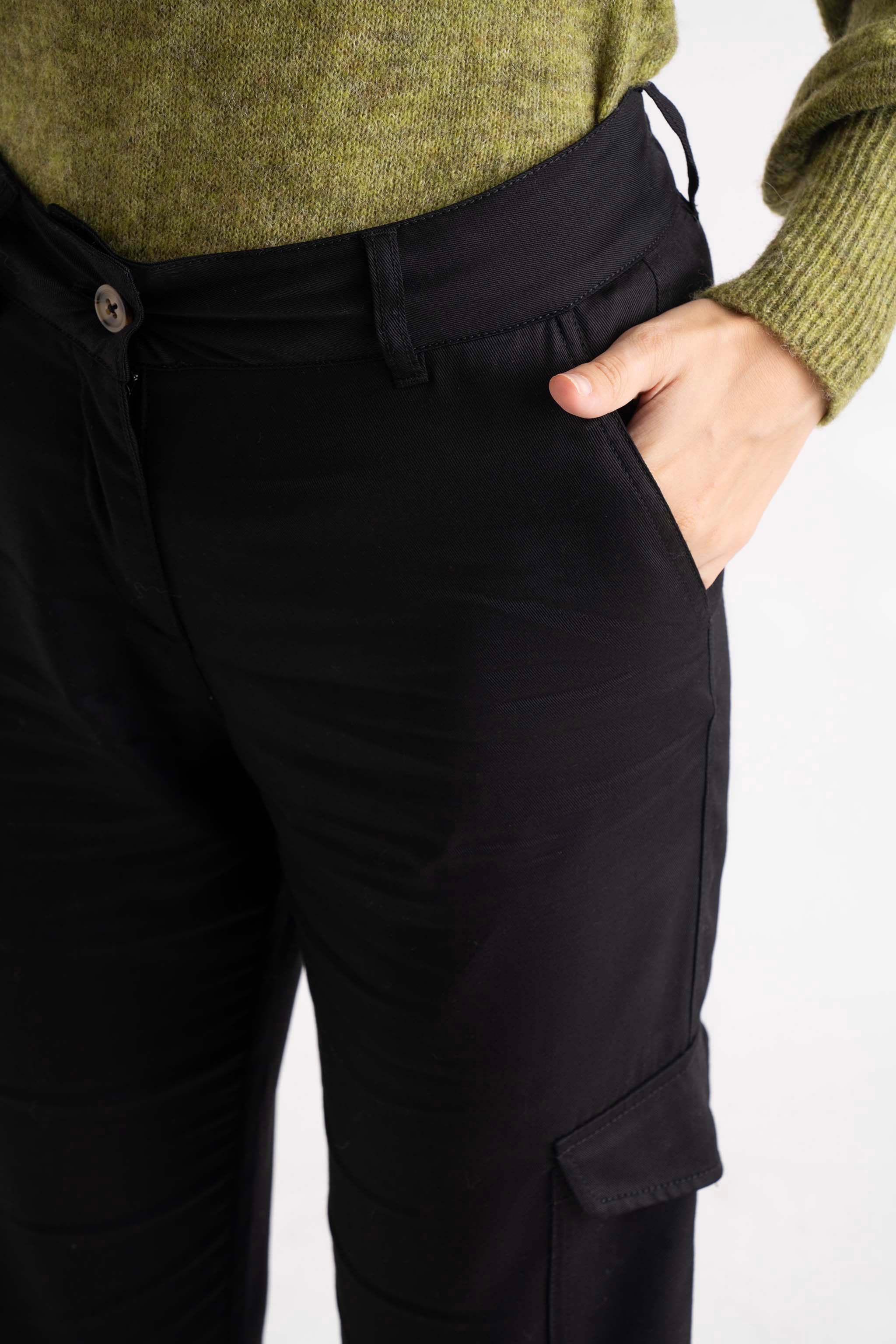 Black Casual Cargo Pants