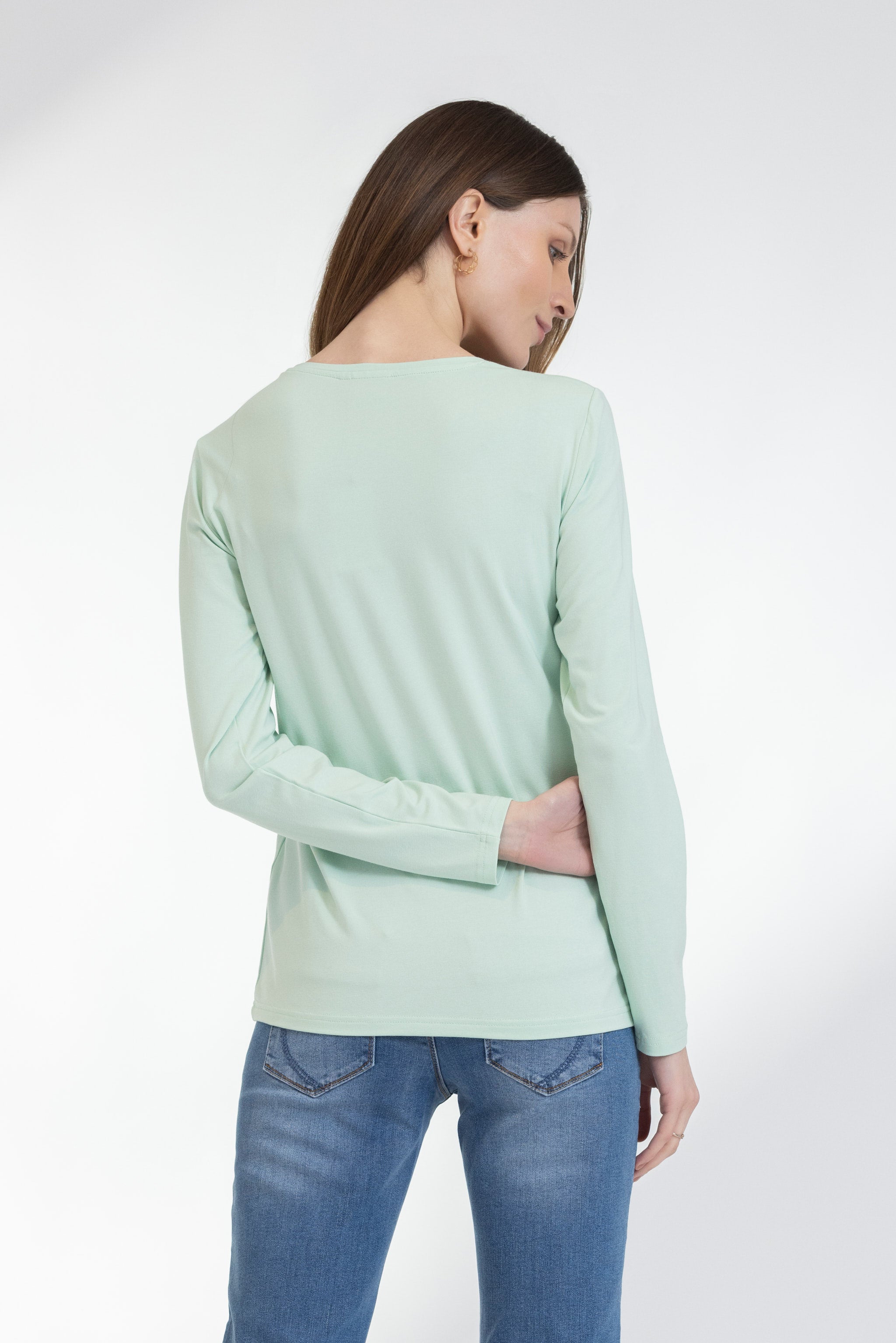 Mist Green Long Sleeves T-shirt