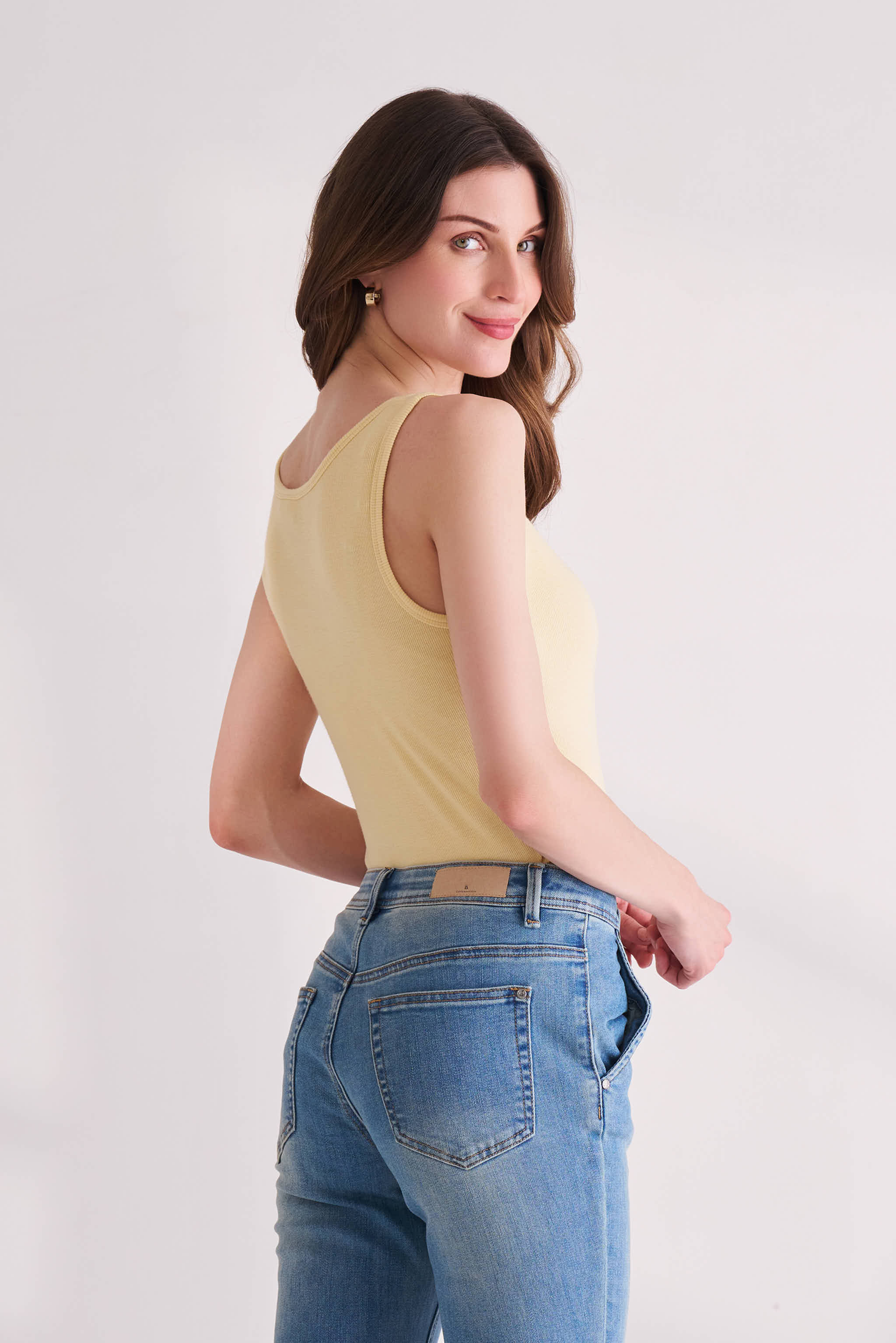 Straw Yellow Sleeveless T-Shirt