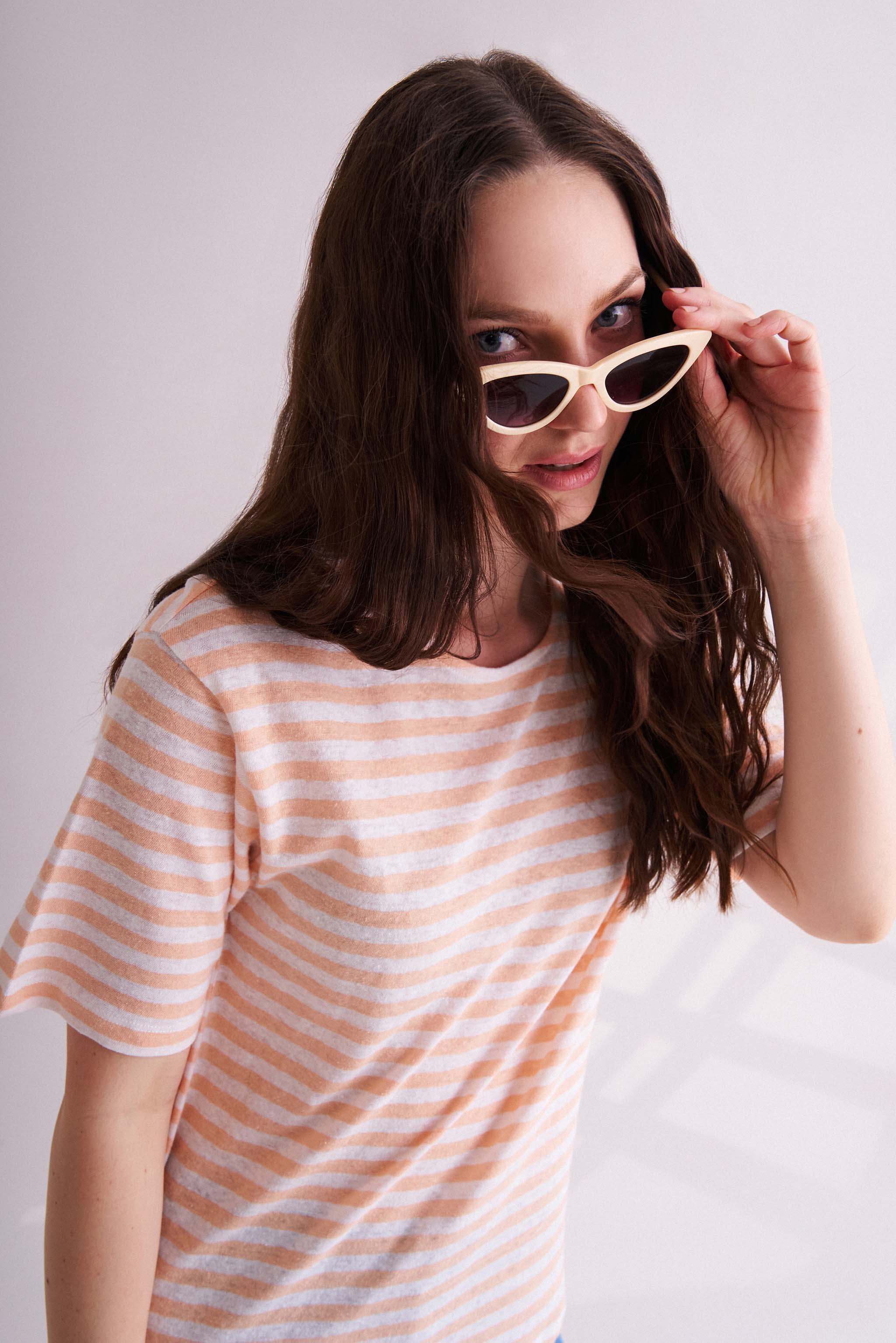 Orange & White Striped T-Shirt