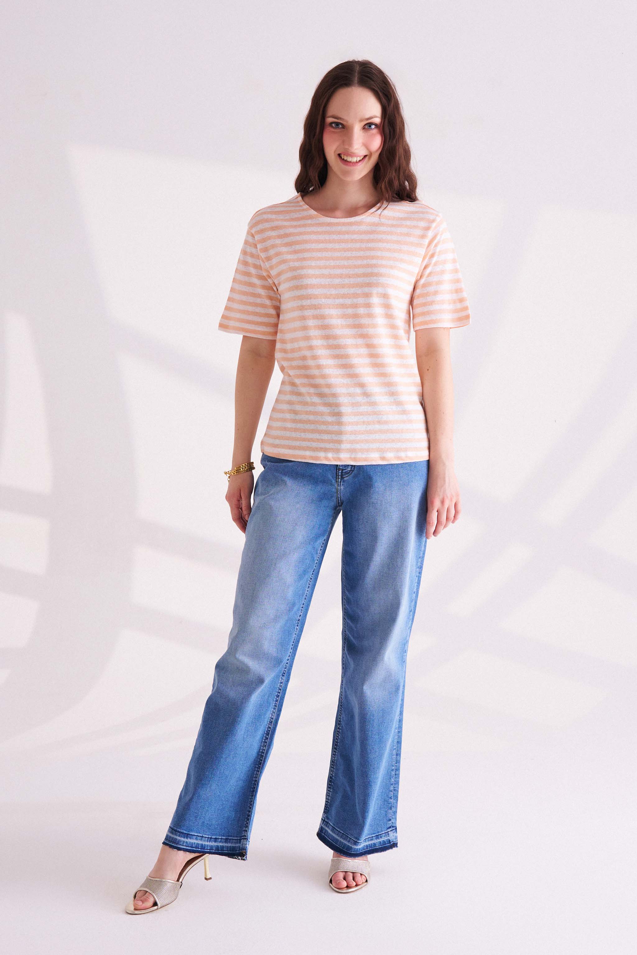 Orange & White Striped T-Shirt