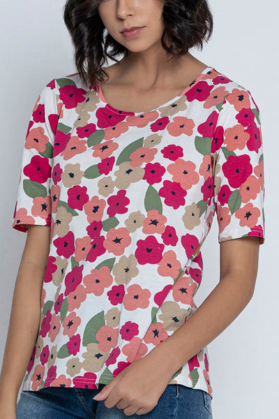 Floral Printed Short Sleeves T-Shirt