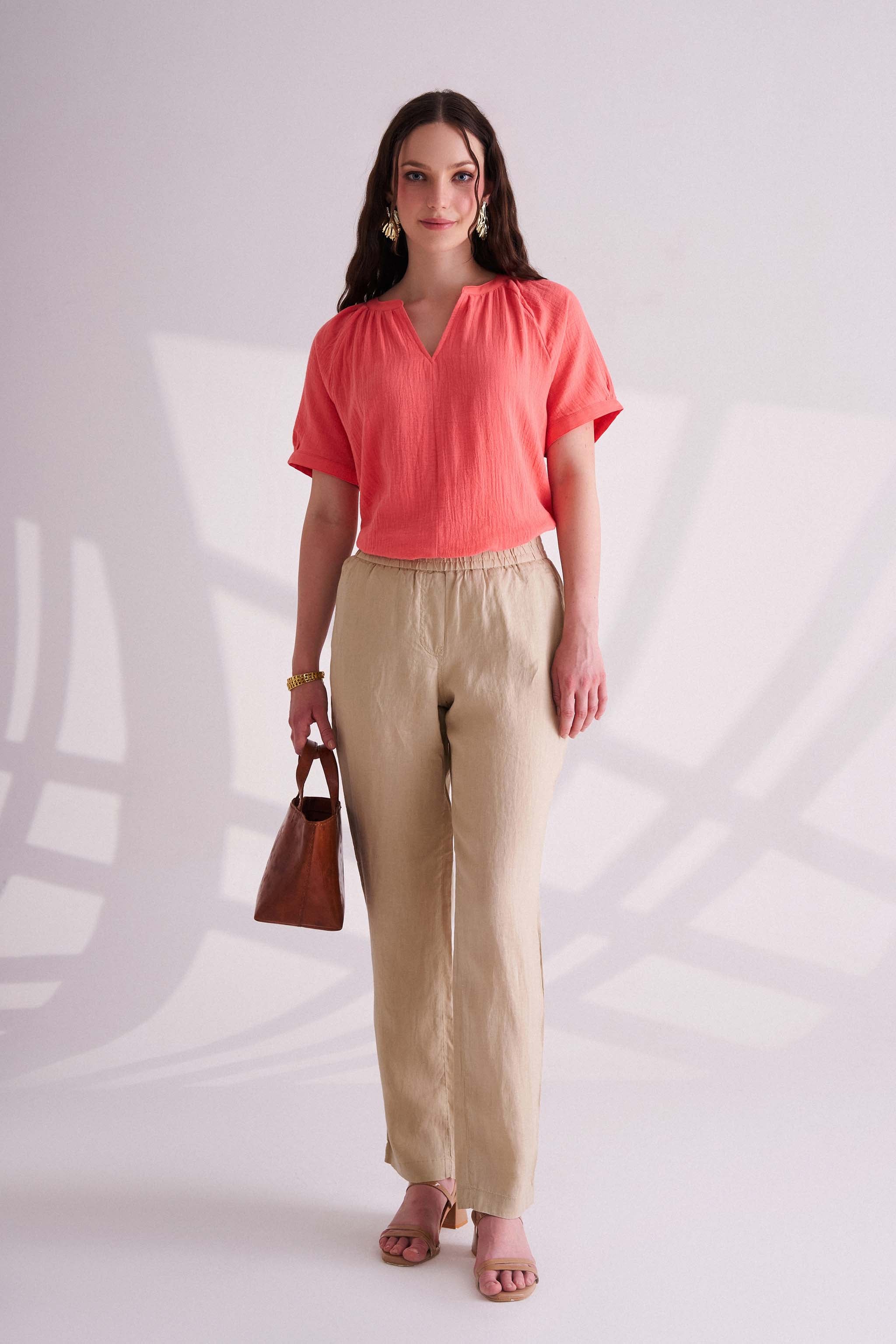 Beige Linen Pants