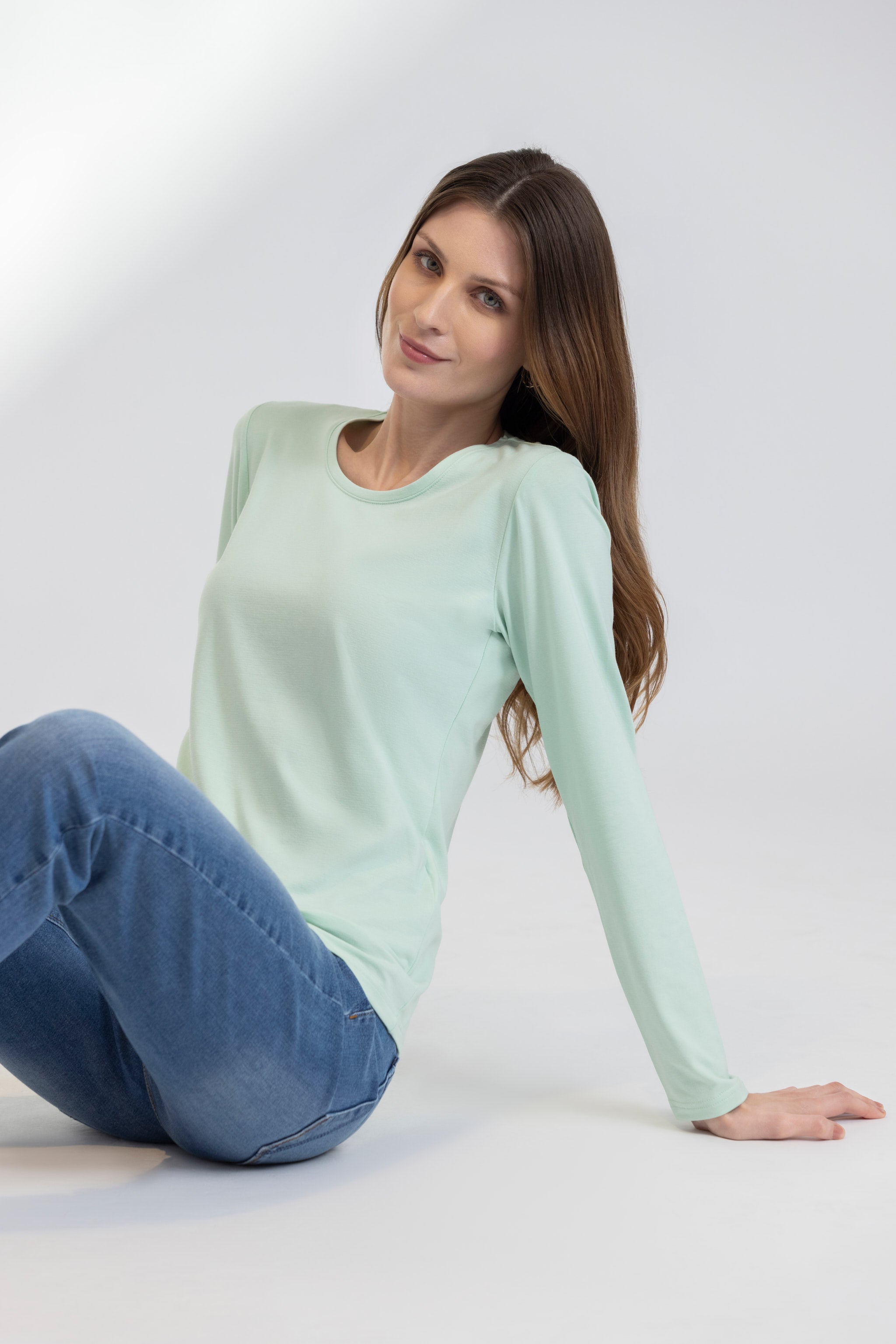 Mist Green Long Sleeves T-shirt