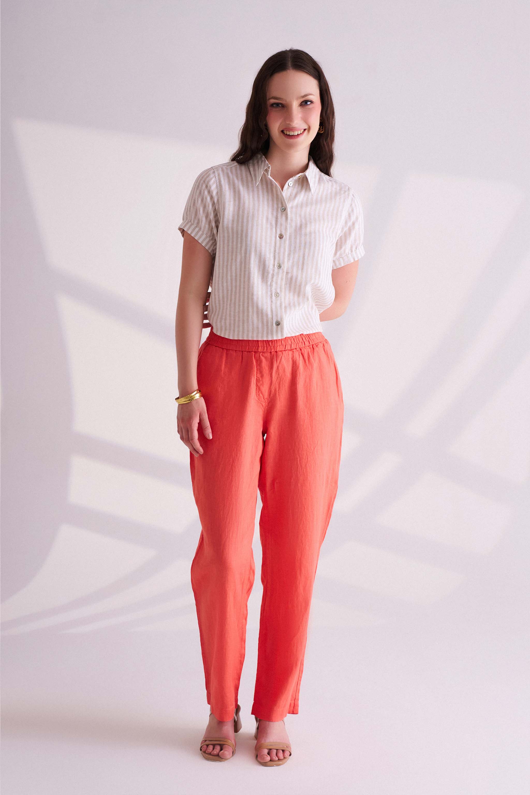 Orange Linen Pants