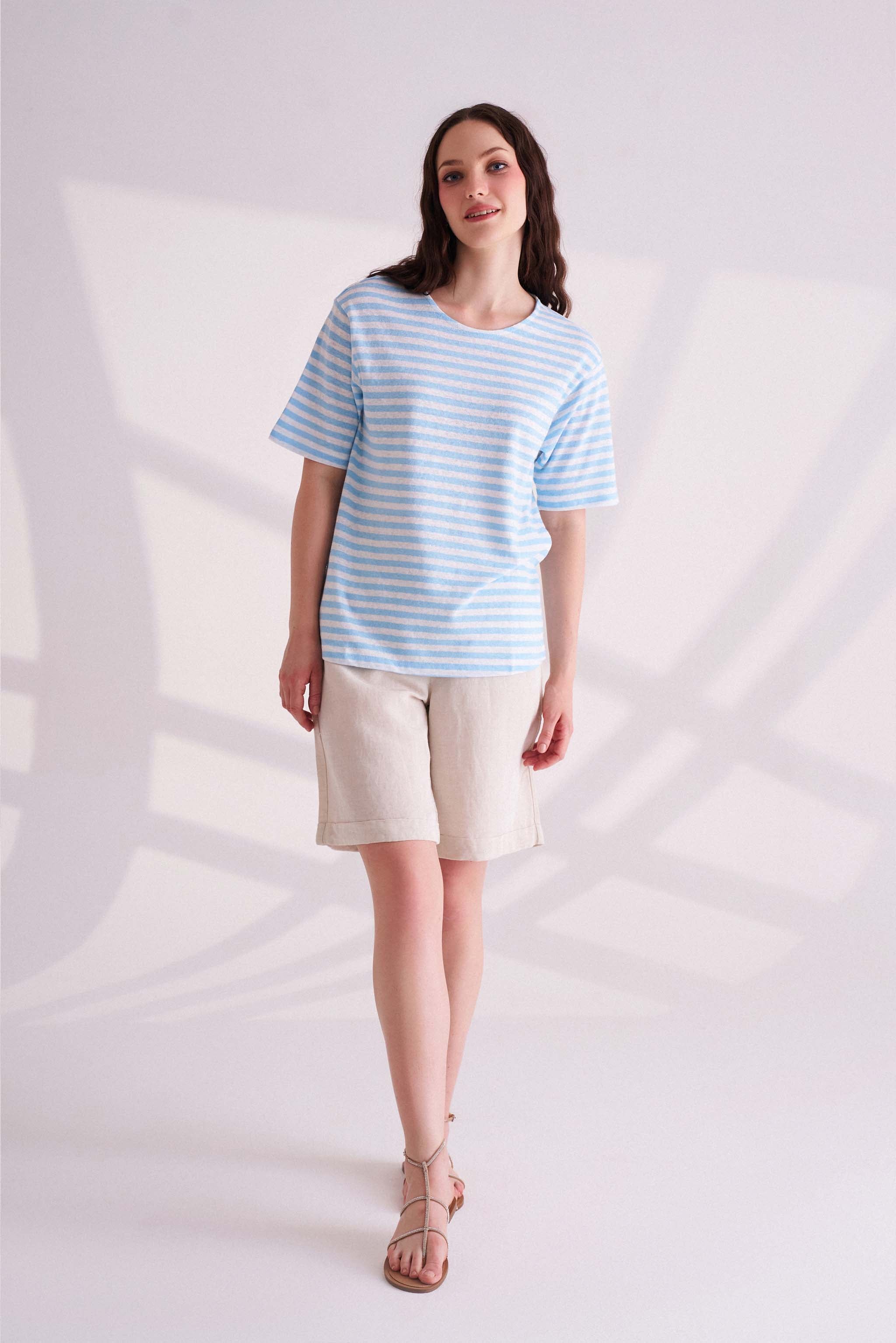 Blue & White Striped T-Shirt