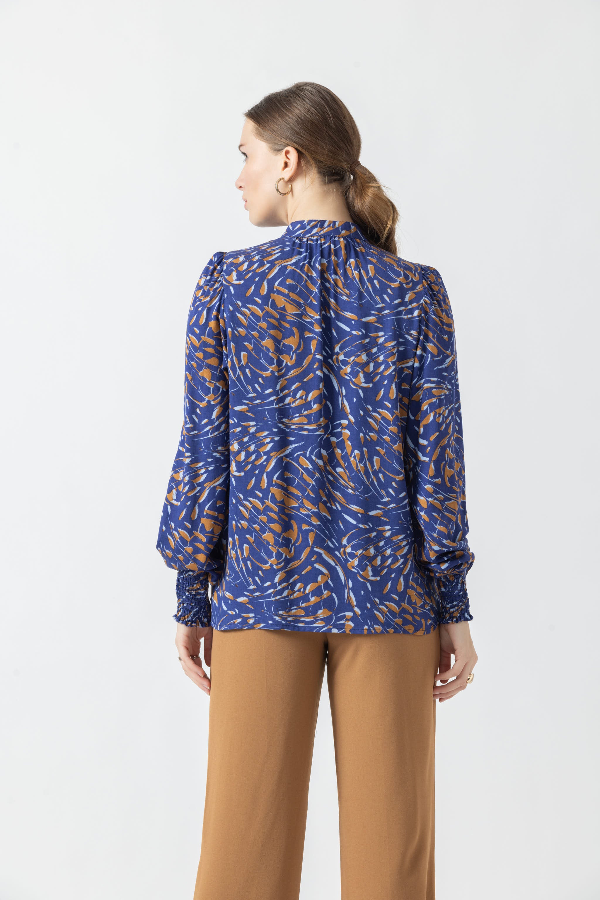 Beacon Blue Printed Blouse