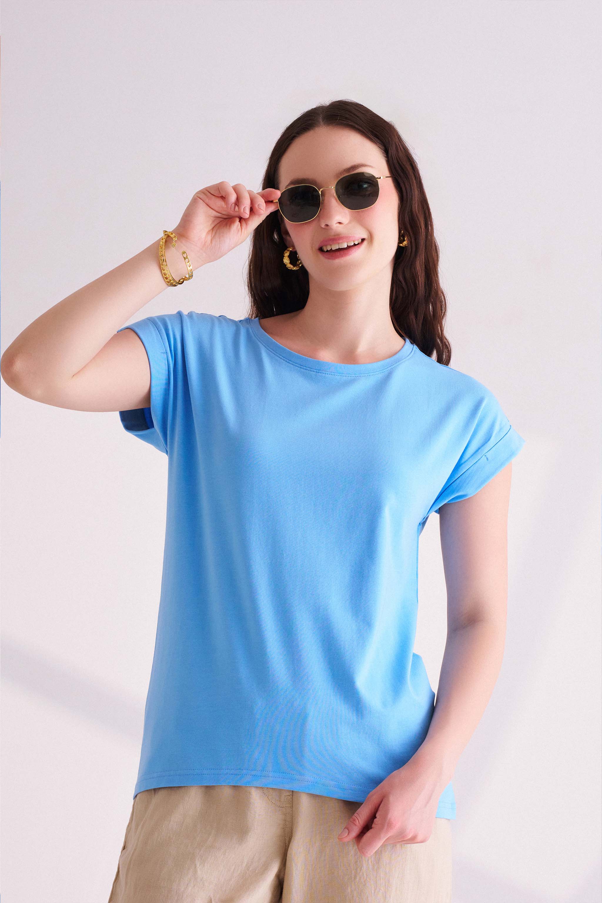 Powder Blue Short Sleeves T-Shirt