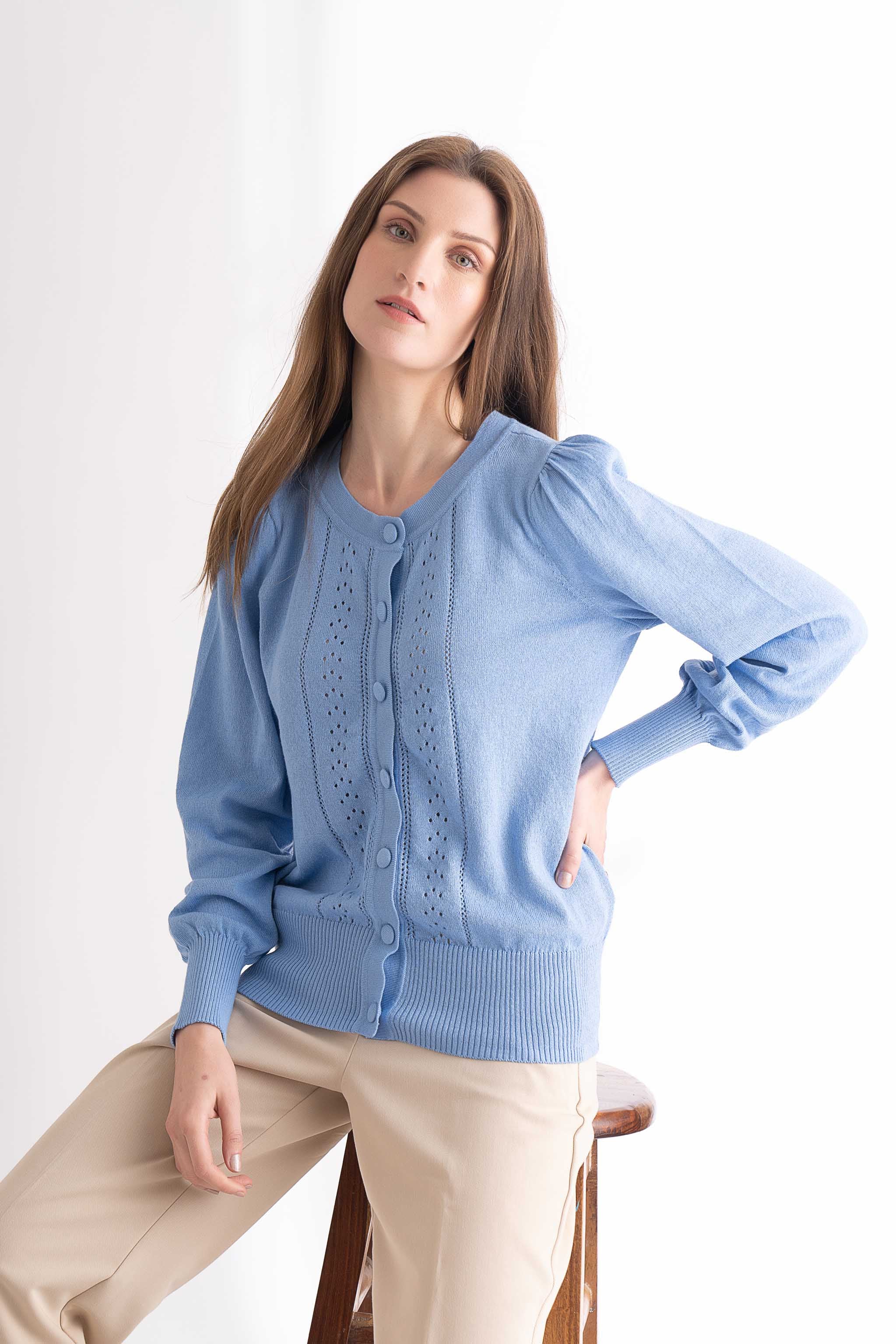 Oxygen Buttoned Cardigan Light