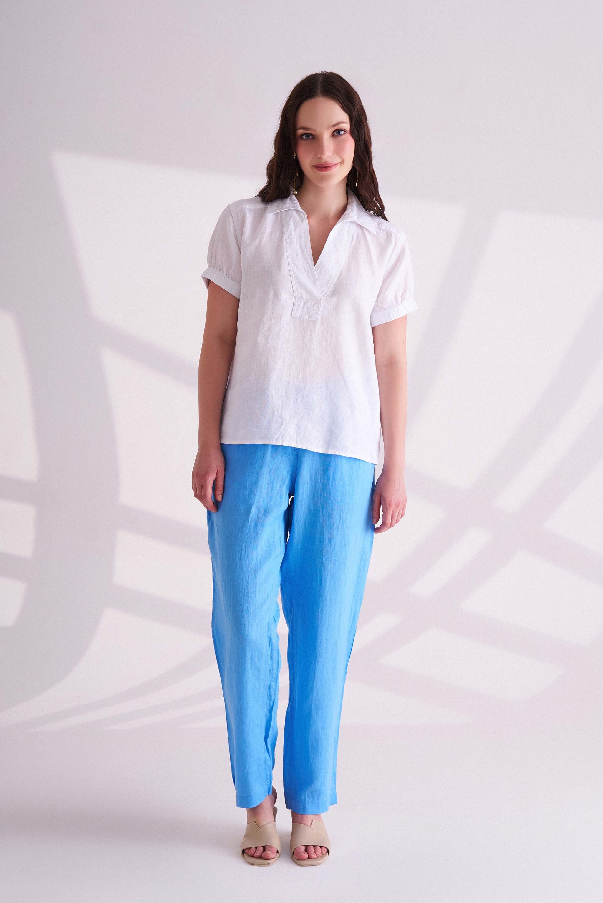 Blue Linen Pants