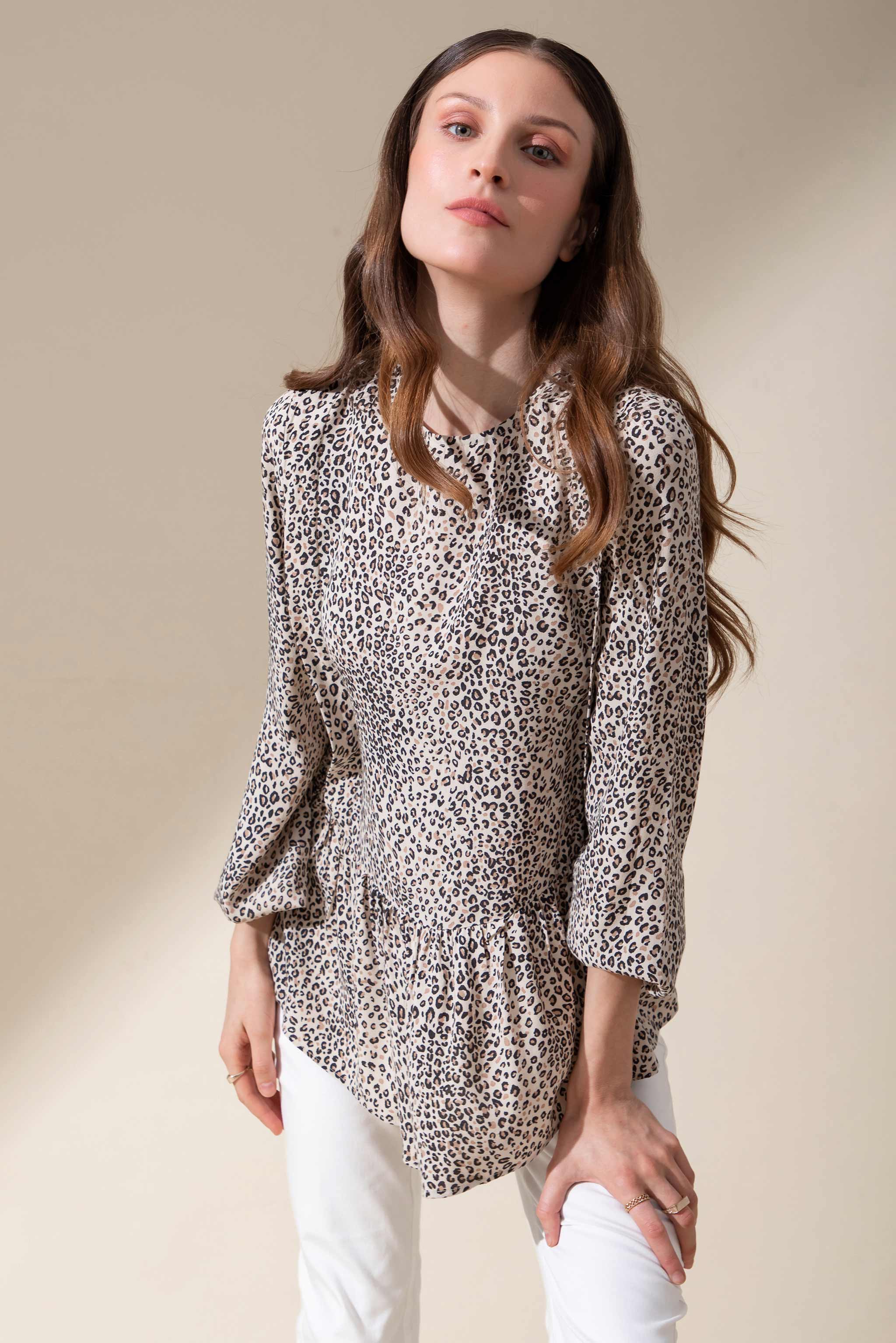 Camel Printed Blouse