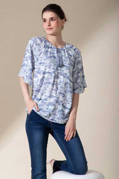 Blue Forest Printed Blouse
