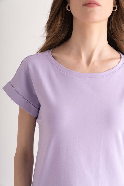 Purple Rose T-shirt with cap sleeve