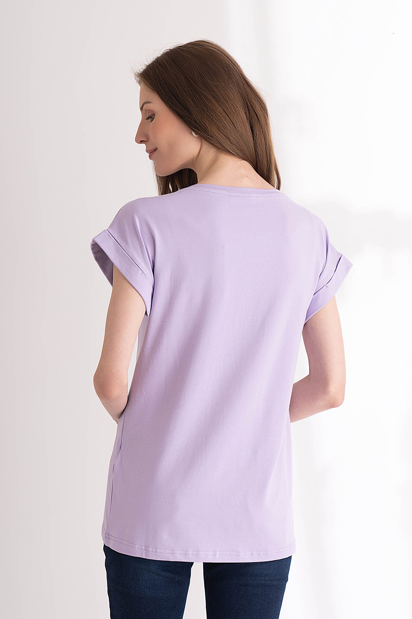 Purple Rose T-shirt with cap sleeve