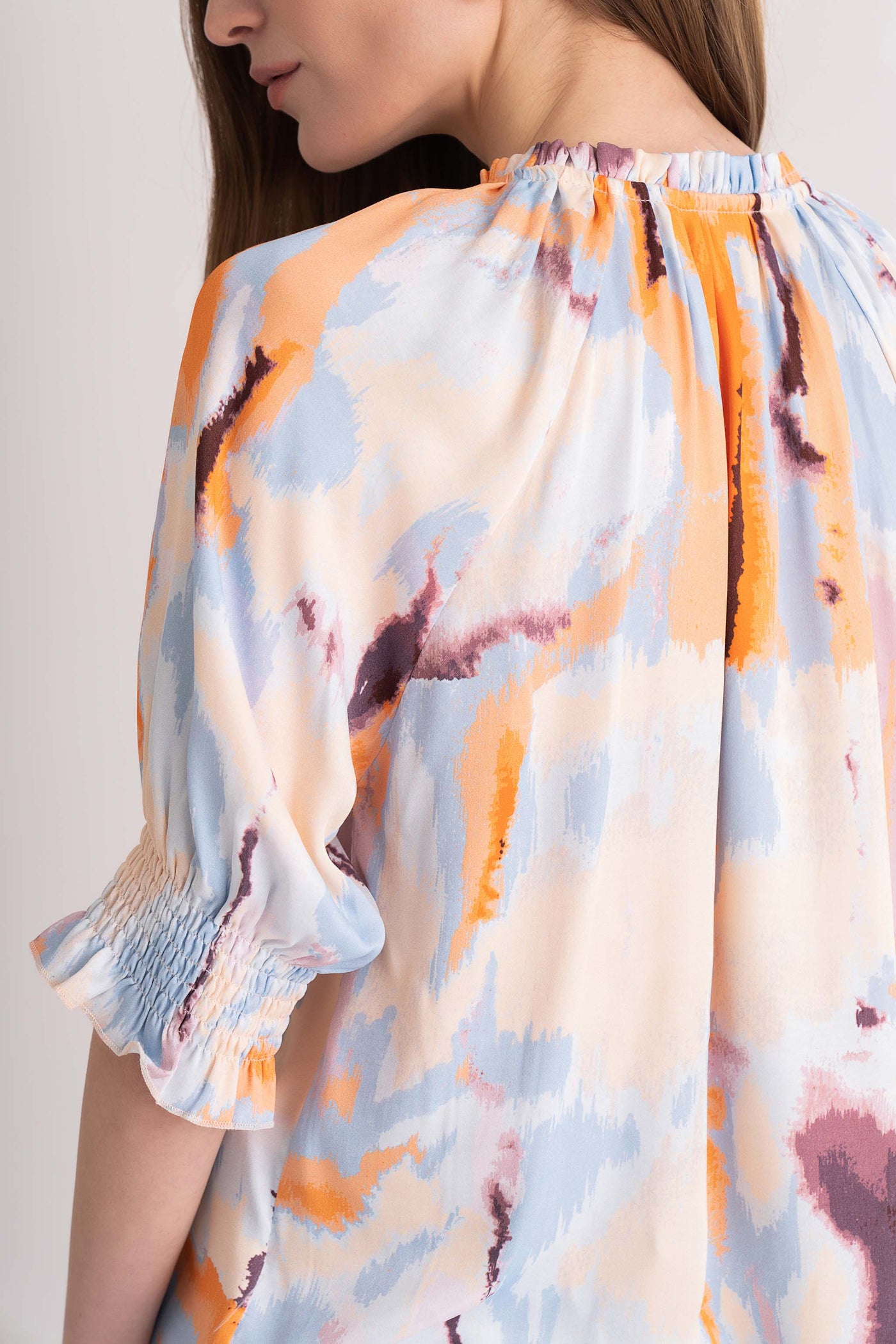 White Abstract printed Blouse